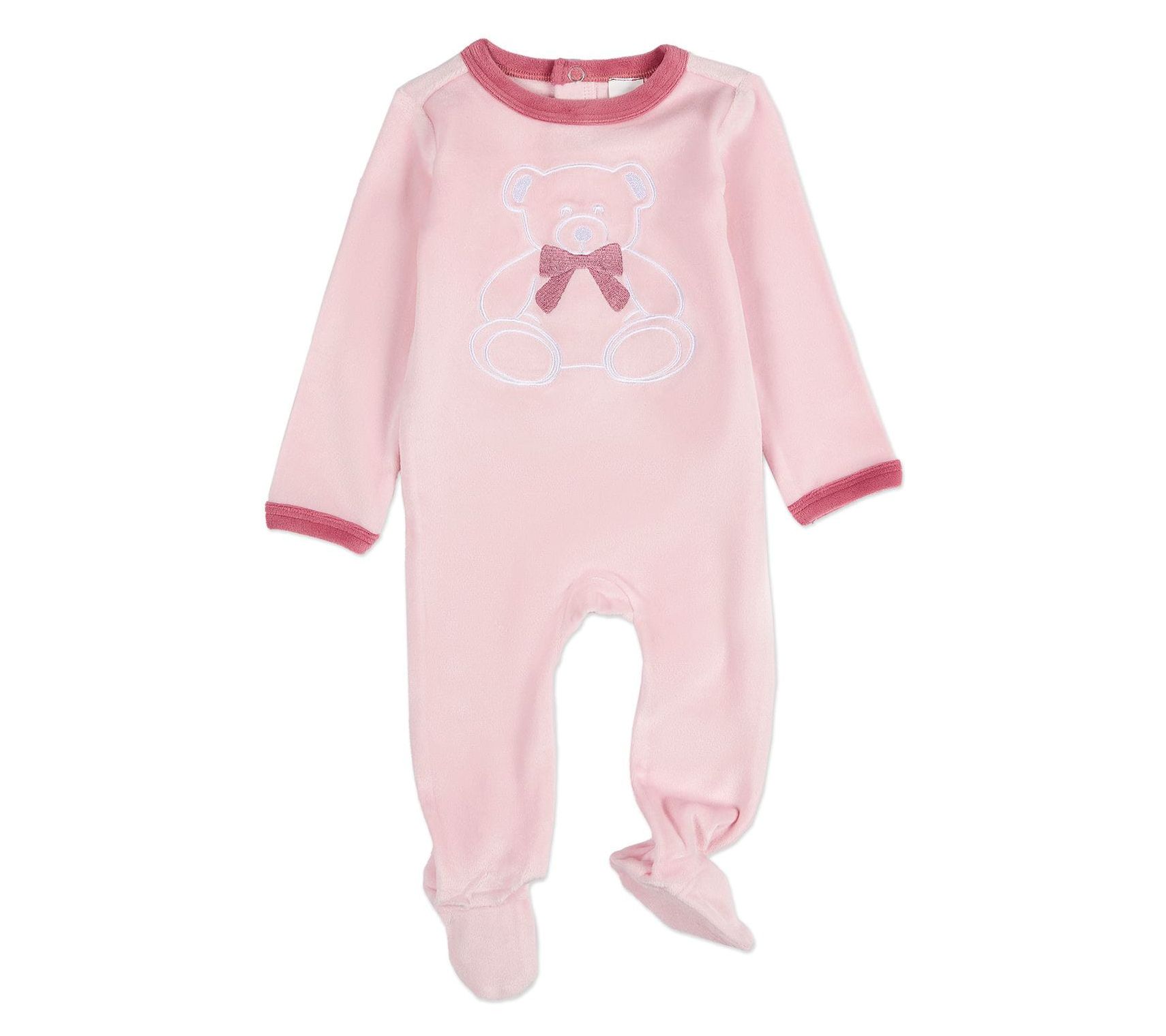 MiniMoi Baby & Toddler Teddy Snuggles EmbossedVelour Footie