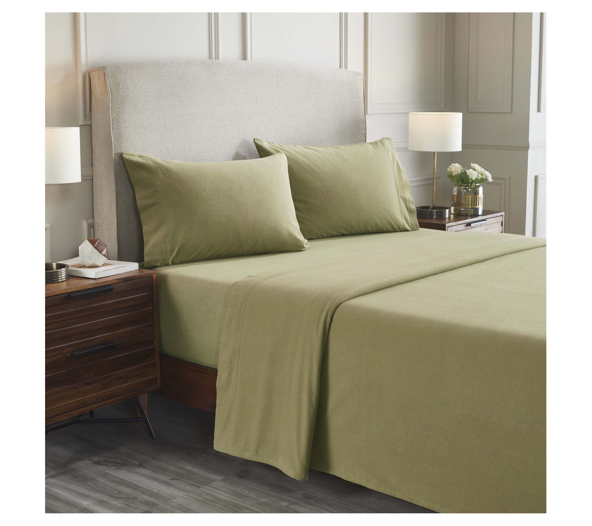 Superior Rome Flannel Solid Sheet Set, Cal. King