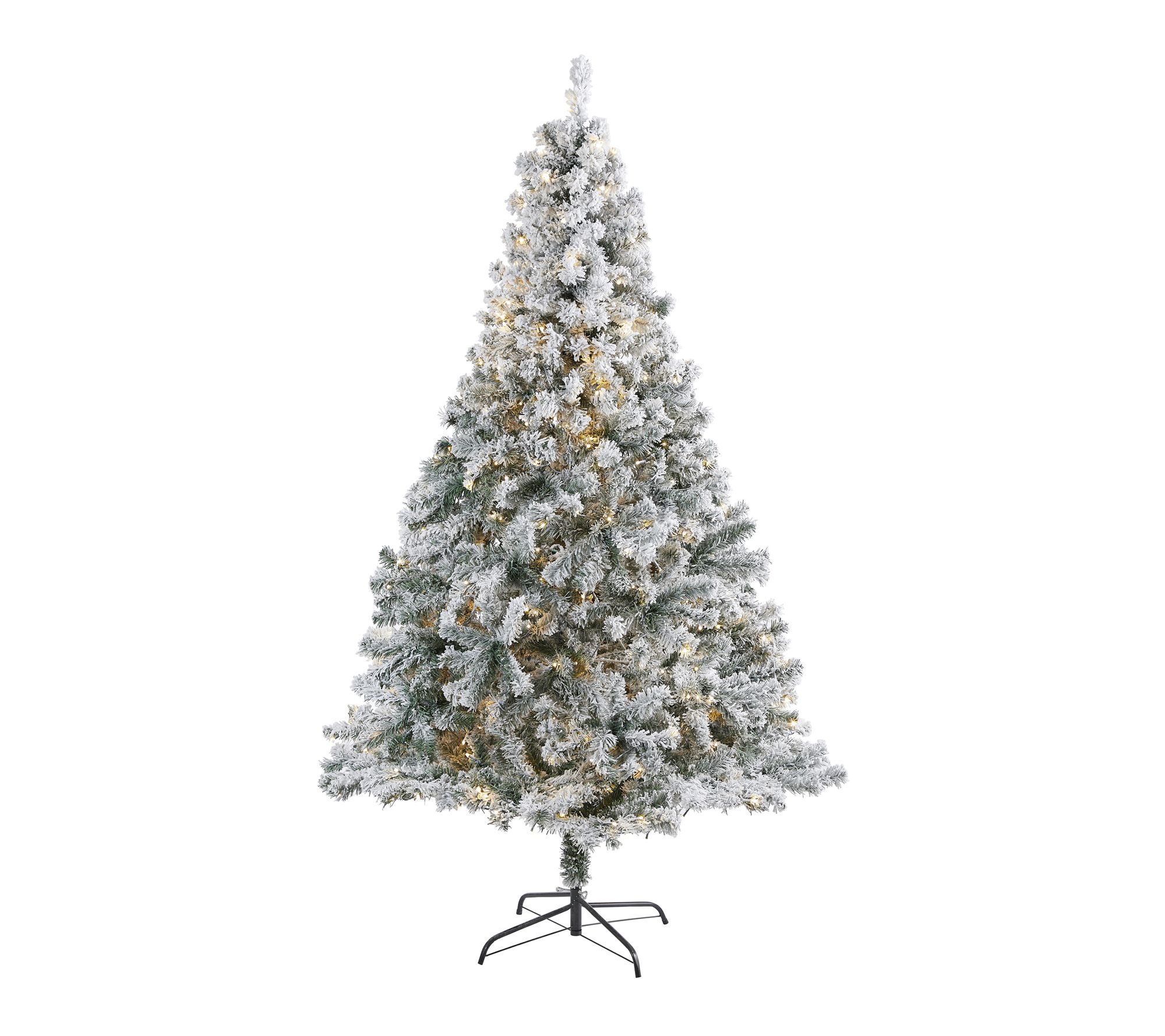 Nearly Natural 7' Flocked Rock Springs Spruce Pre-Lit Tree
