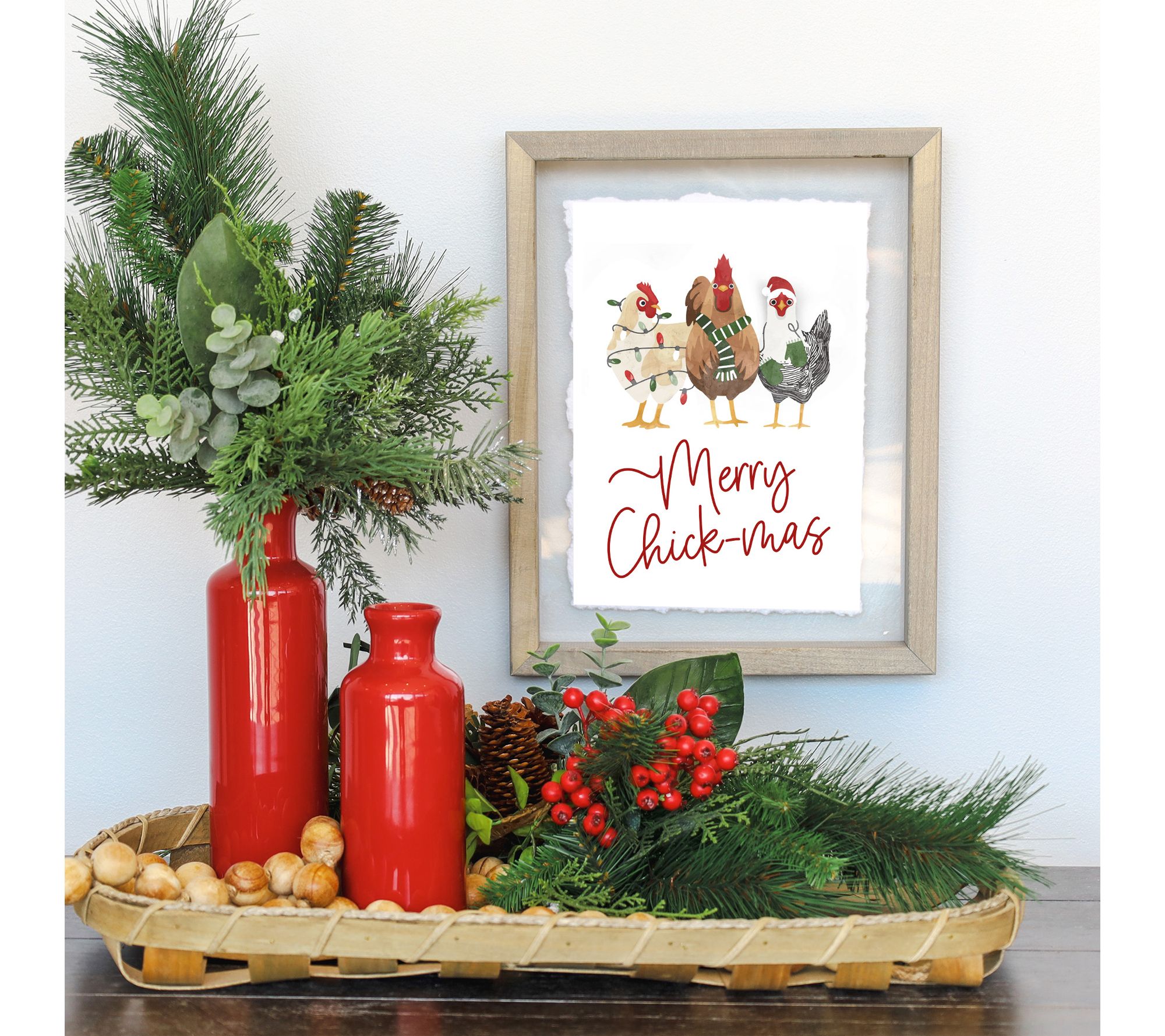 Sincere Surroundings 14" Merry Chick-Mas Floating Frame Art