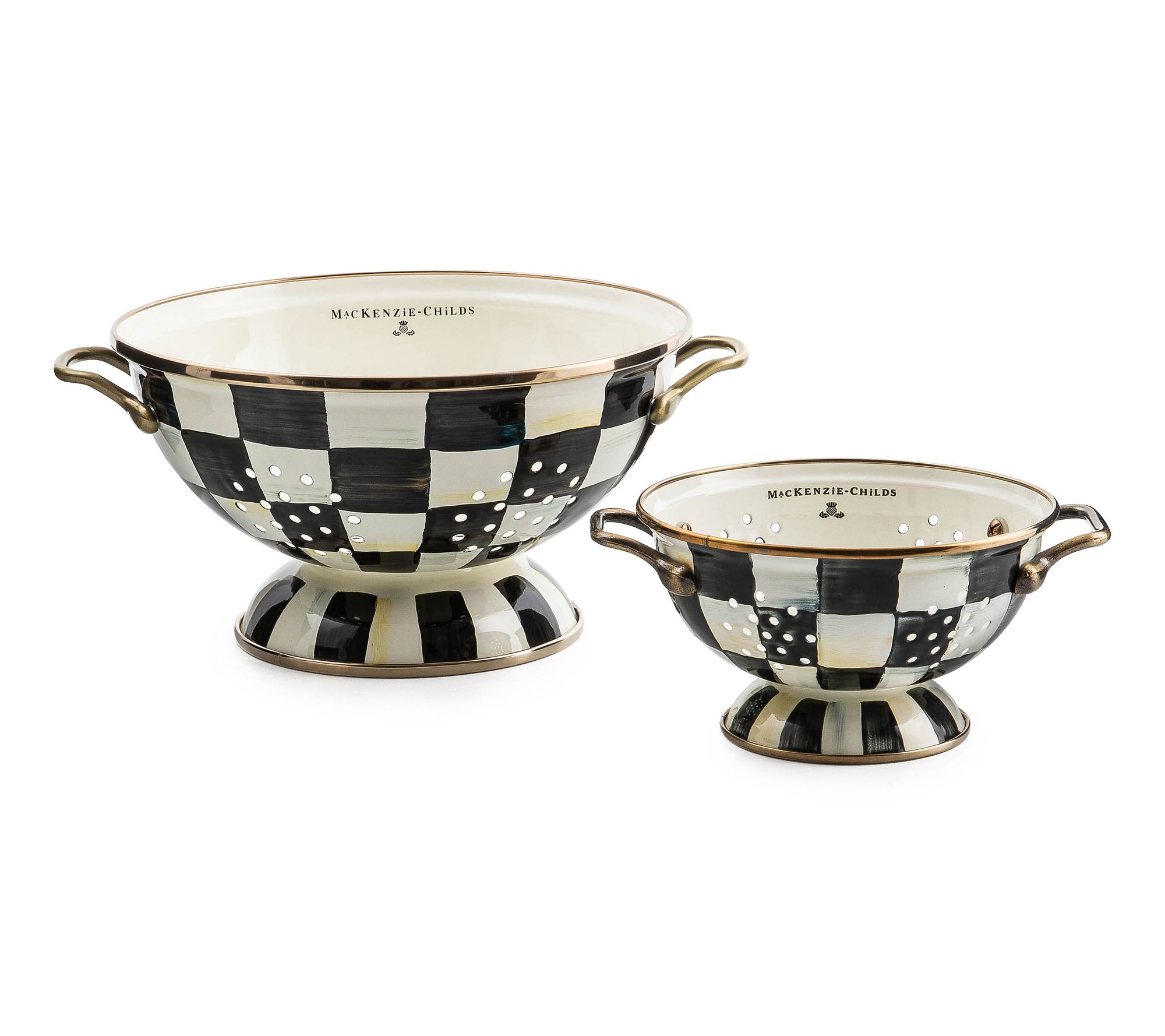 "As Is" MacKenzie - Childs Set of 2 Colanders