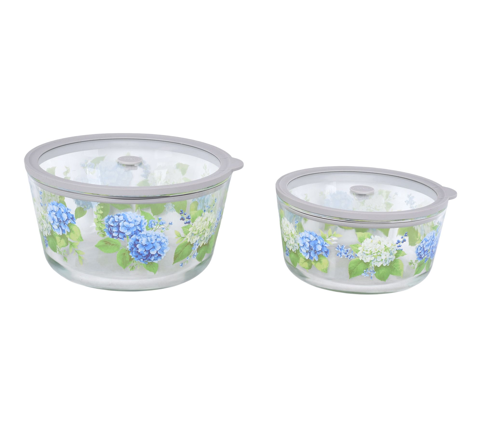 "As Is" Temp-tations S/2Borosilicate Glass Bowls w/ Vented Lids