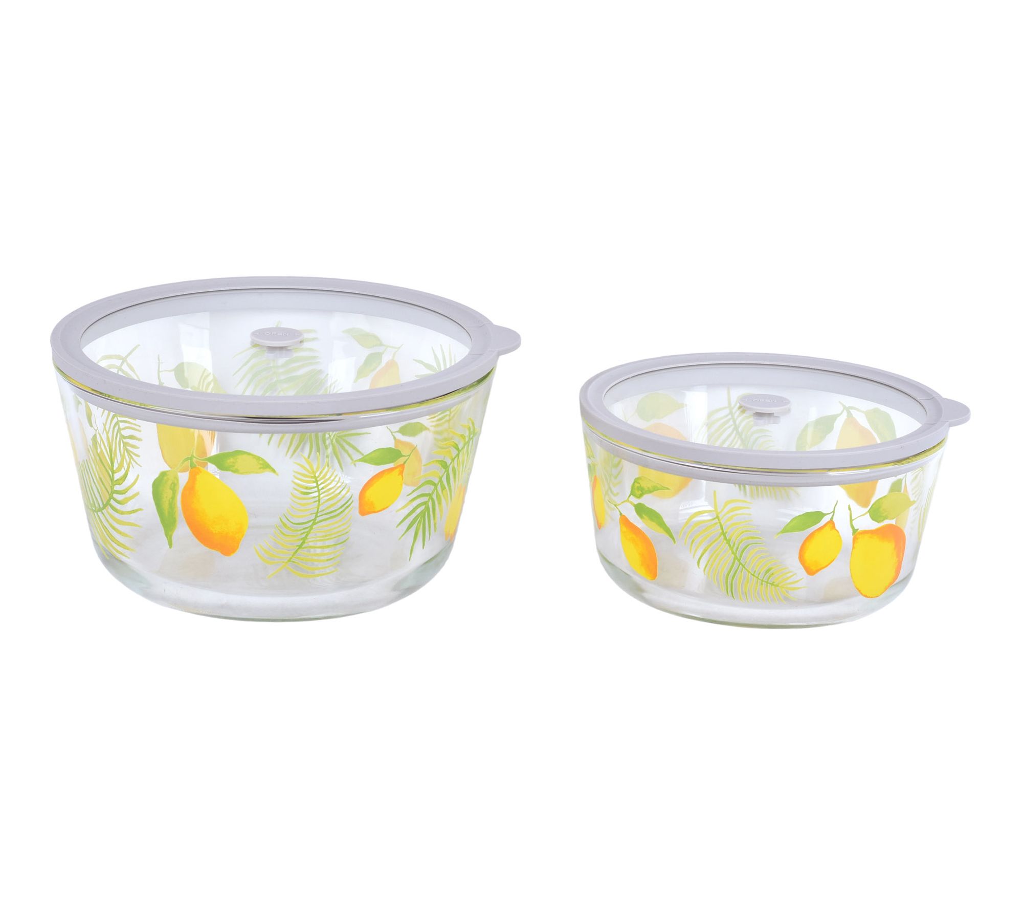 "As Is" Temp-tations S/2Borosilicate Glass Bowls w/ Vented Lids