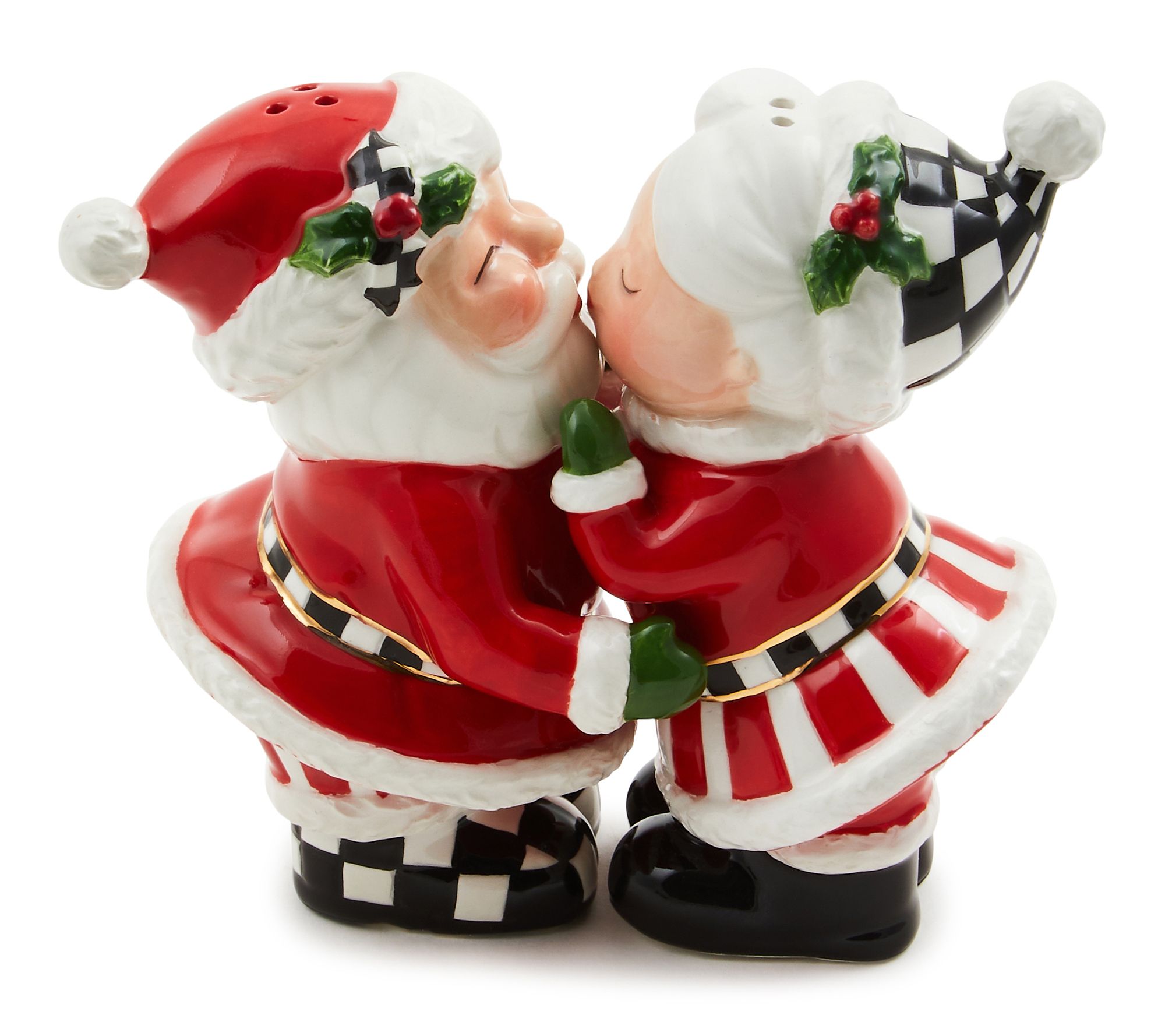 "As Is " MacKenzie- Childs Kissing Clauses Salt & Pepper Set