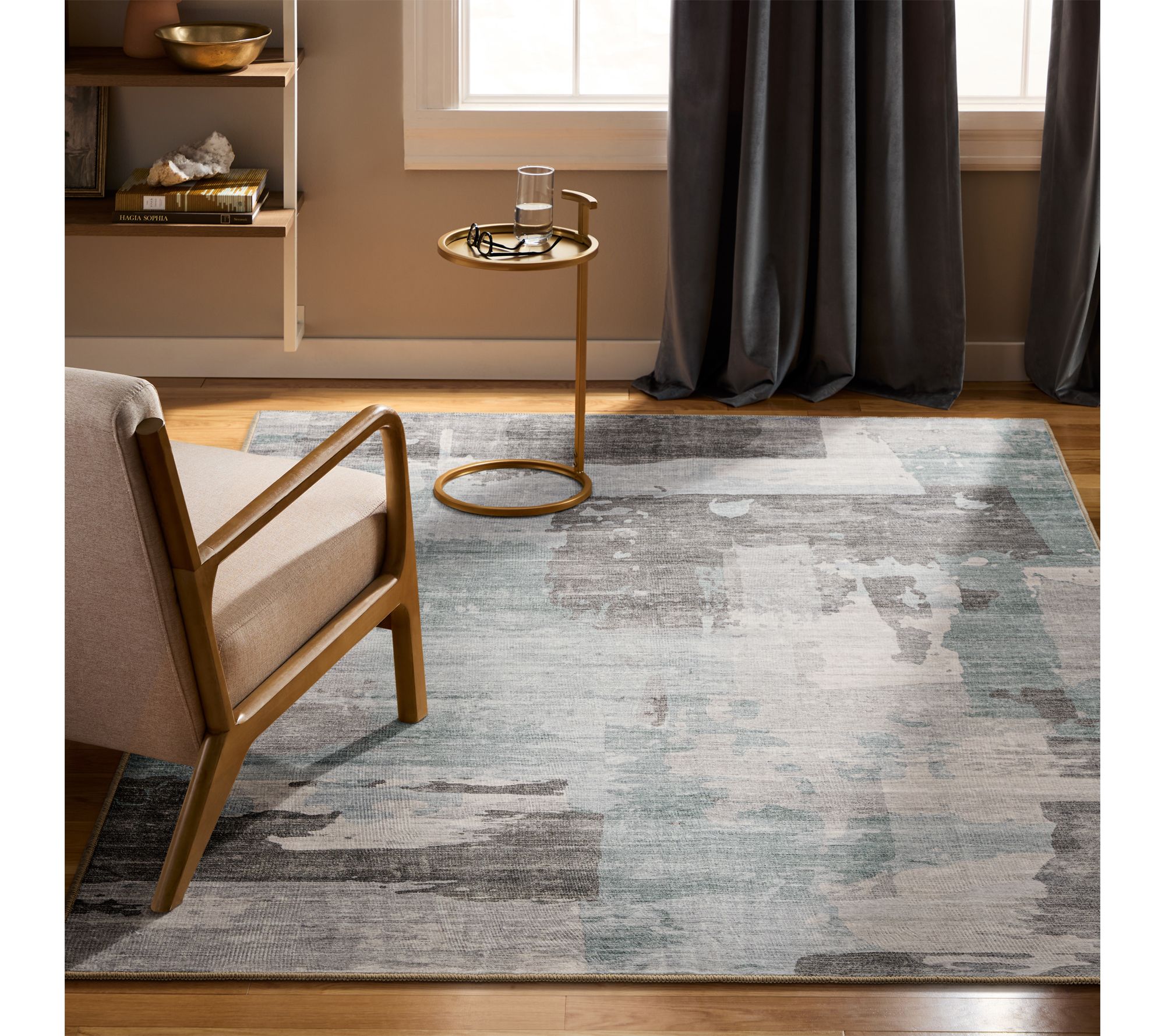 Everwash Haven Abstract Colorblock 6x9 WashableArea Rug - QVC.com