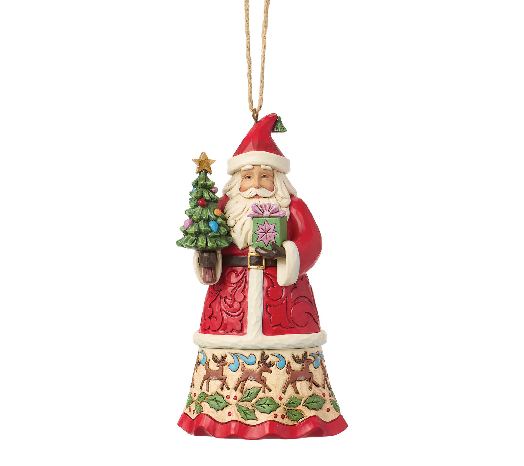 Jim Shore Heartwood Creek Santa With Gifts Hanging Ornament