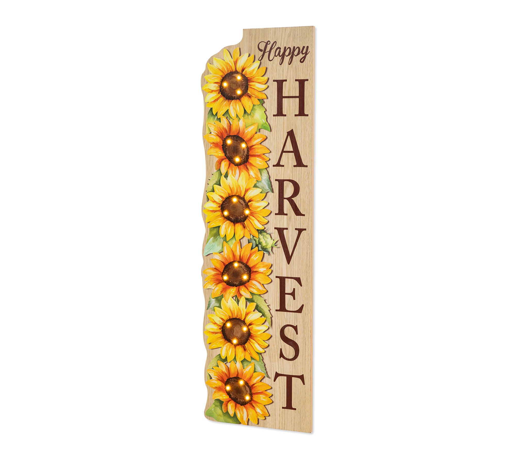 Glitzhome 36"H Fall Lighted Watercolor Sunflower Porch Decor