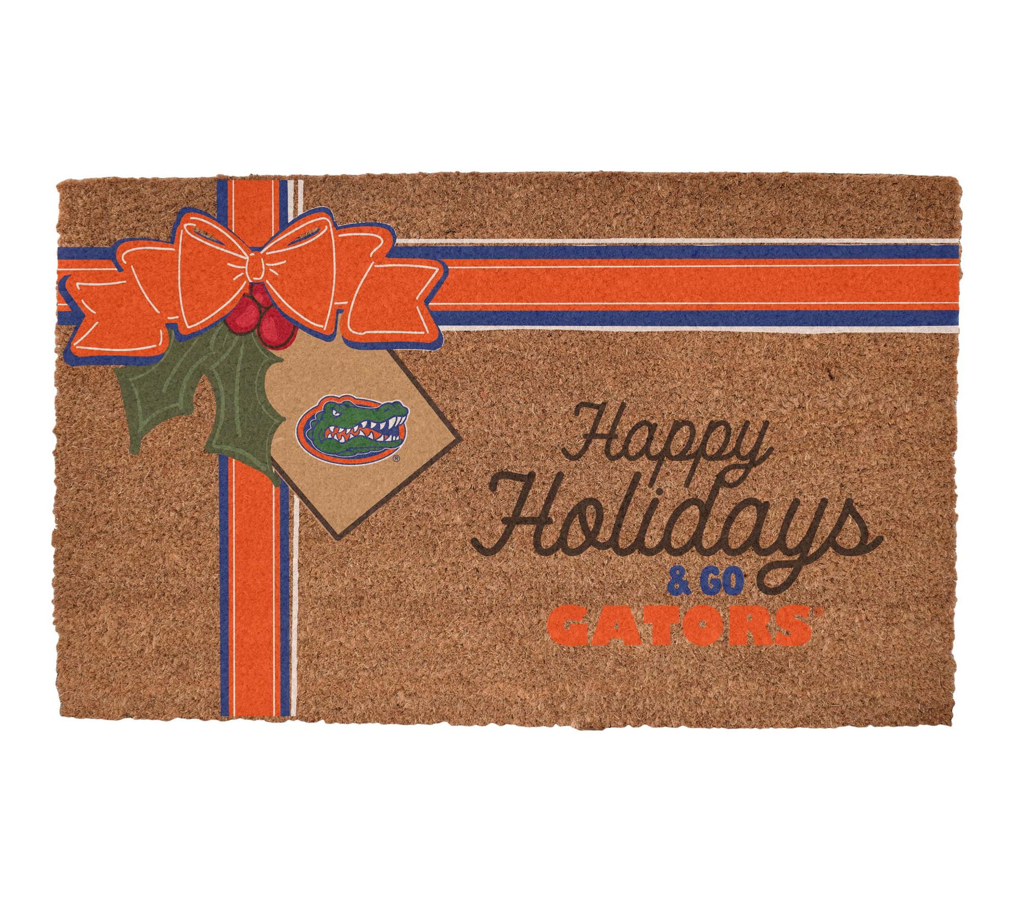 Memory Company NCAA Coir Fiber Holiday Door Mat