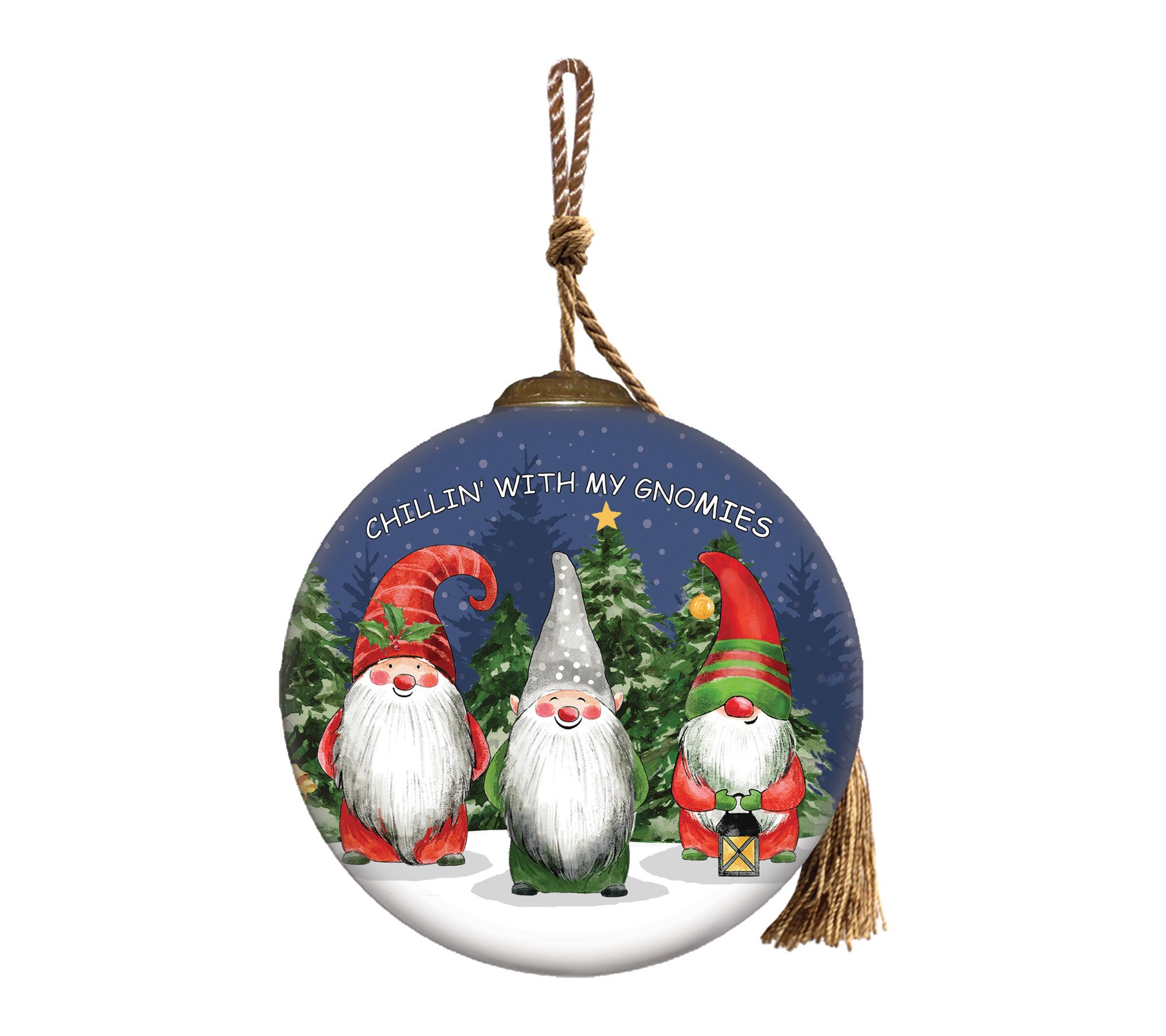 Inner Beauty Gifts 3" Round Gnome Ornaments