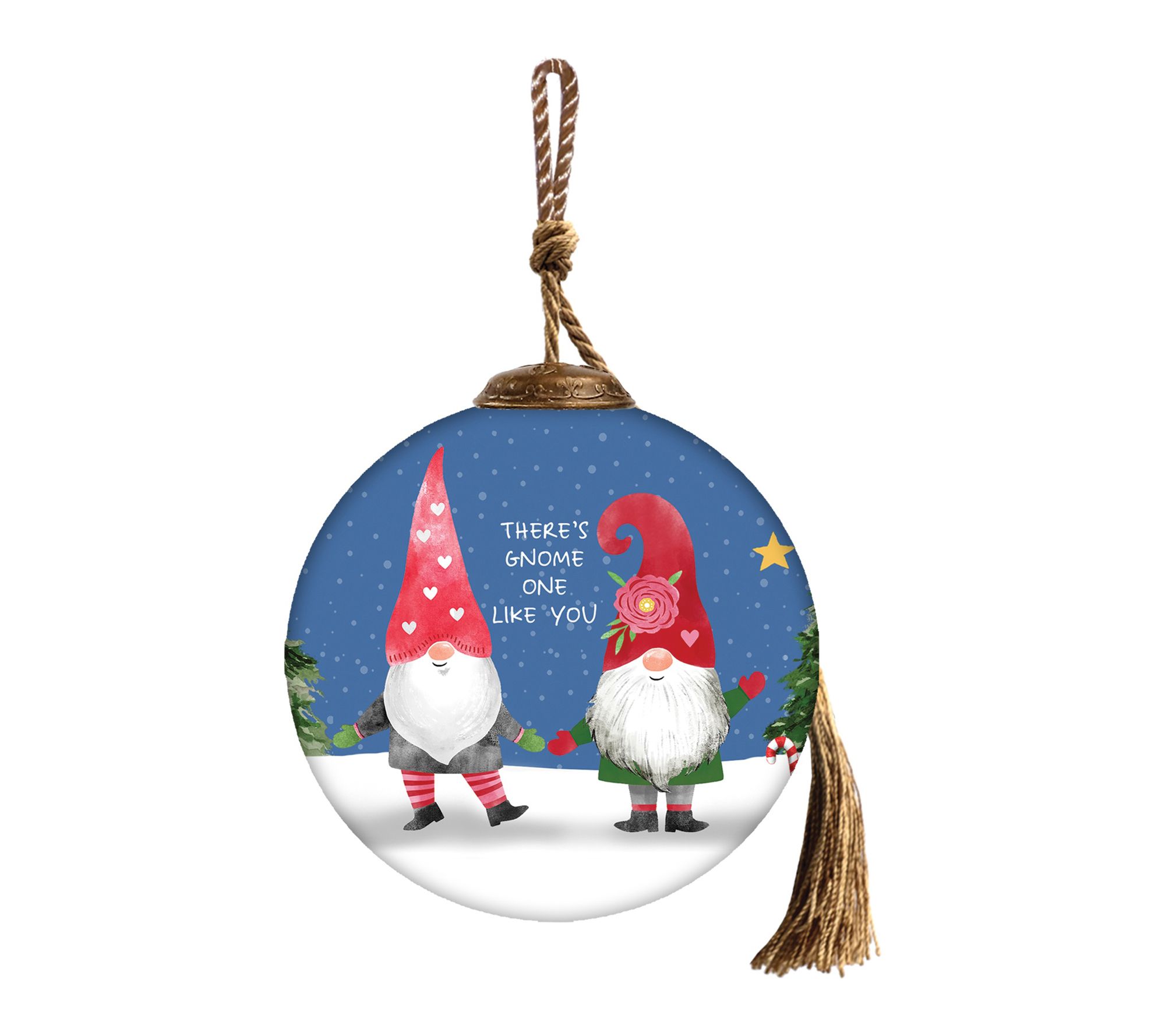 Inner Beauty Gifts 3" Round Gnome Ornaments