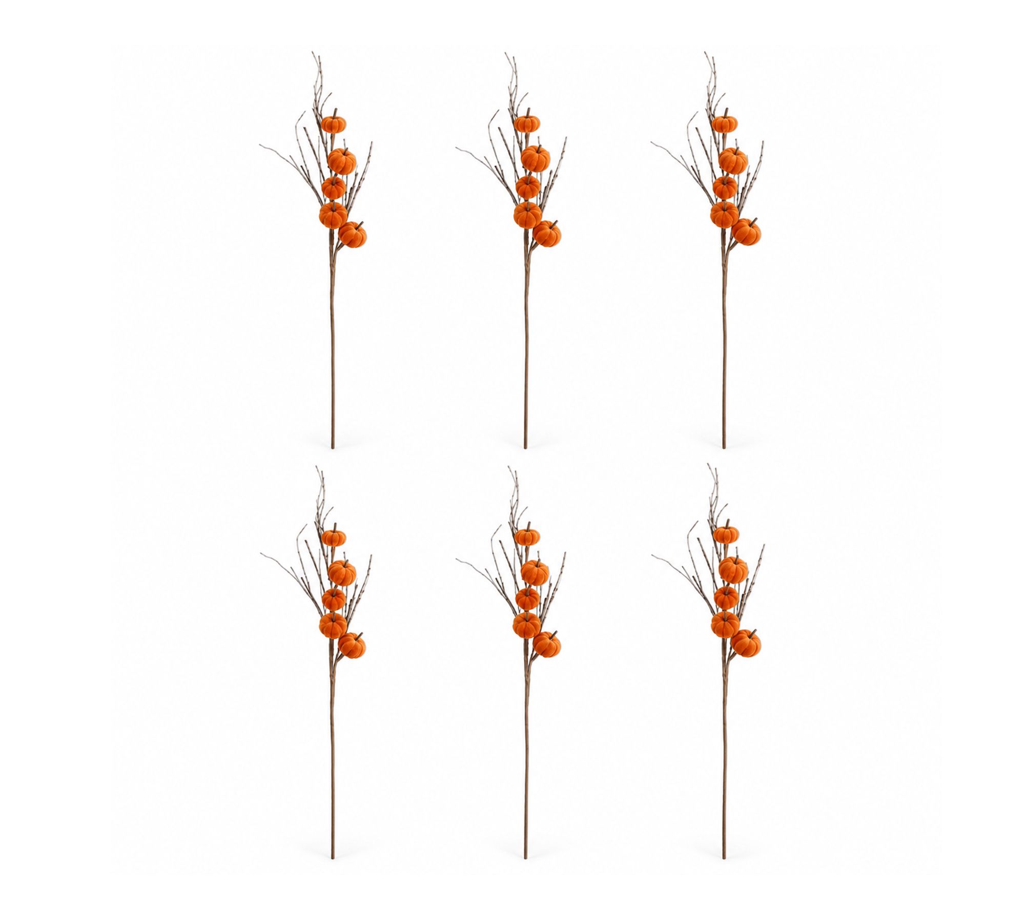 RC Home Decor- Set of 6 Harvest Velvet Pumpkin Sprays, 38"