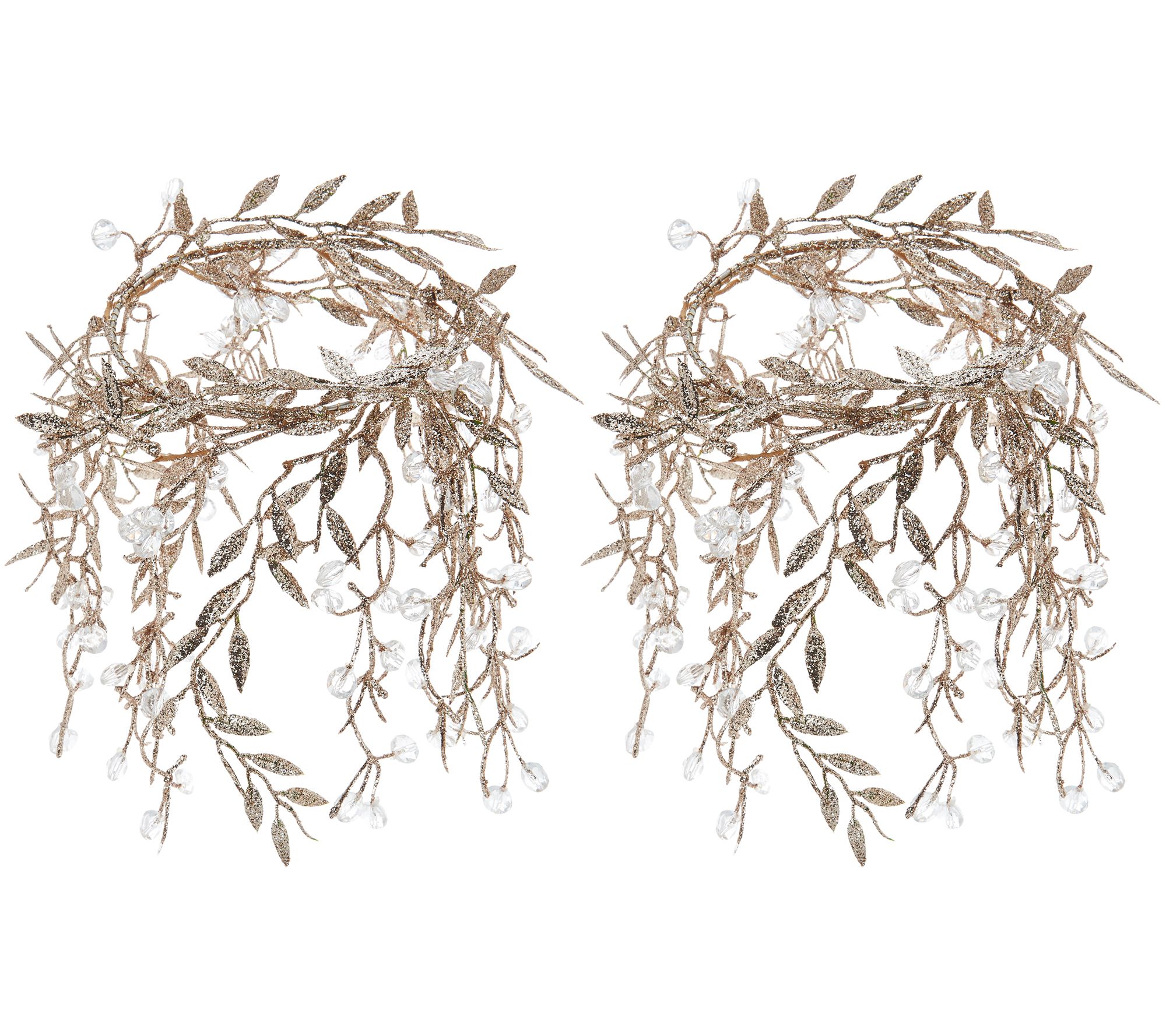 Set of 2 Cascading Glittered Faceted5