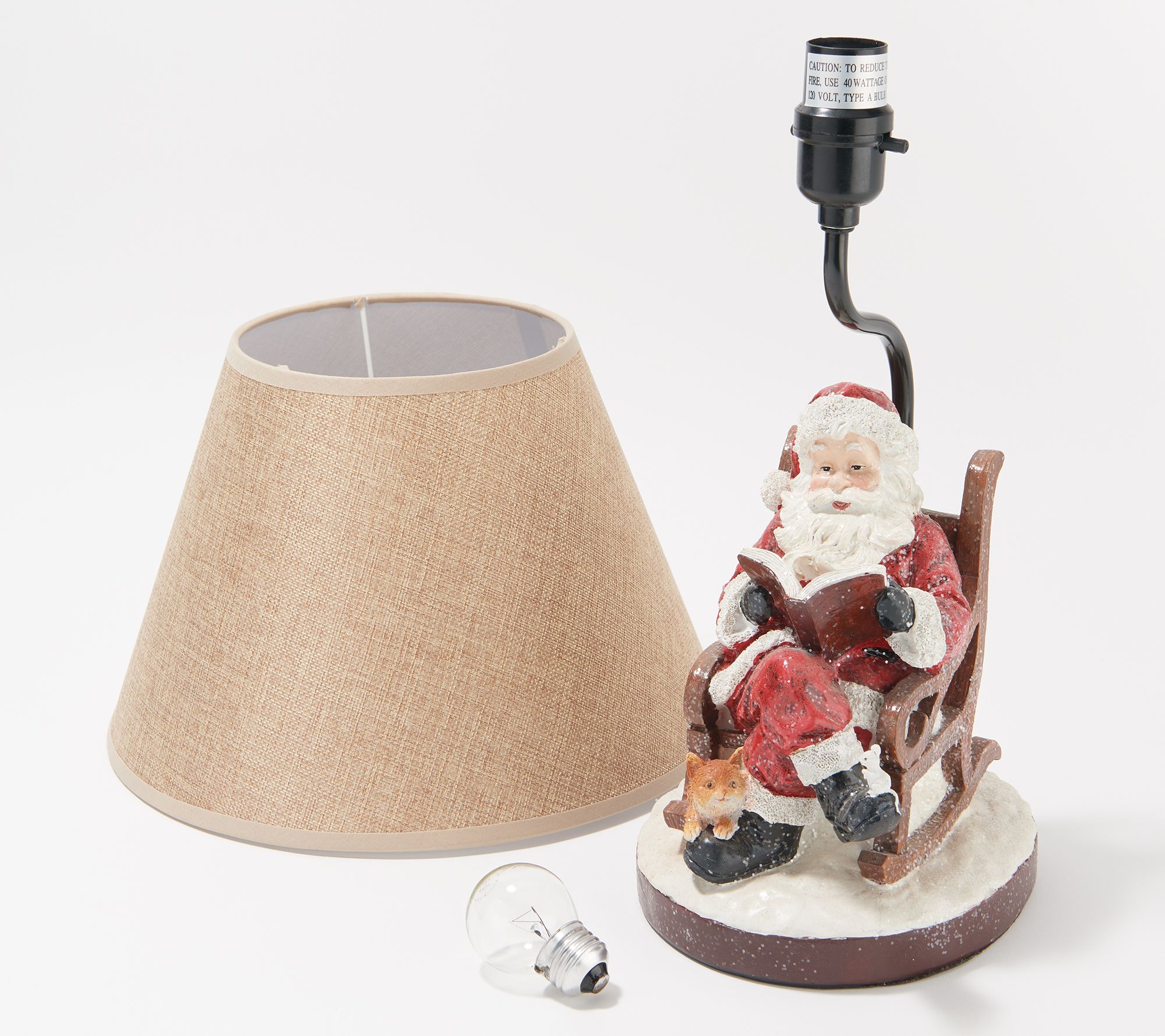 19" Story Telling Santa Lamp with Shade by Valerie - QVC.com