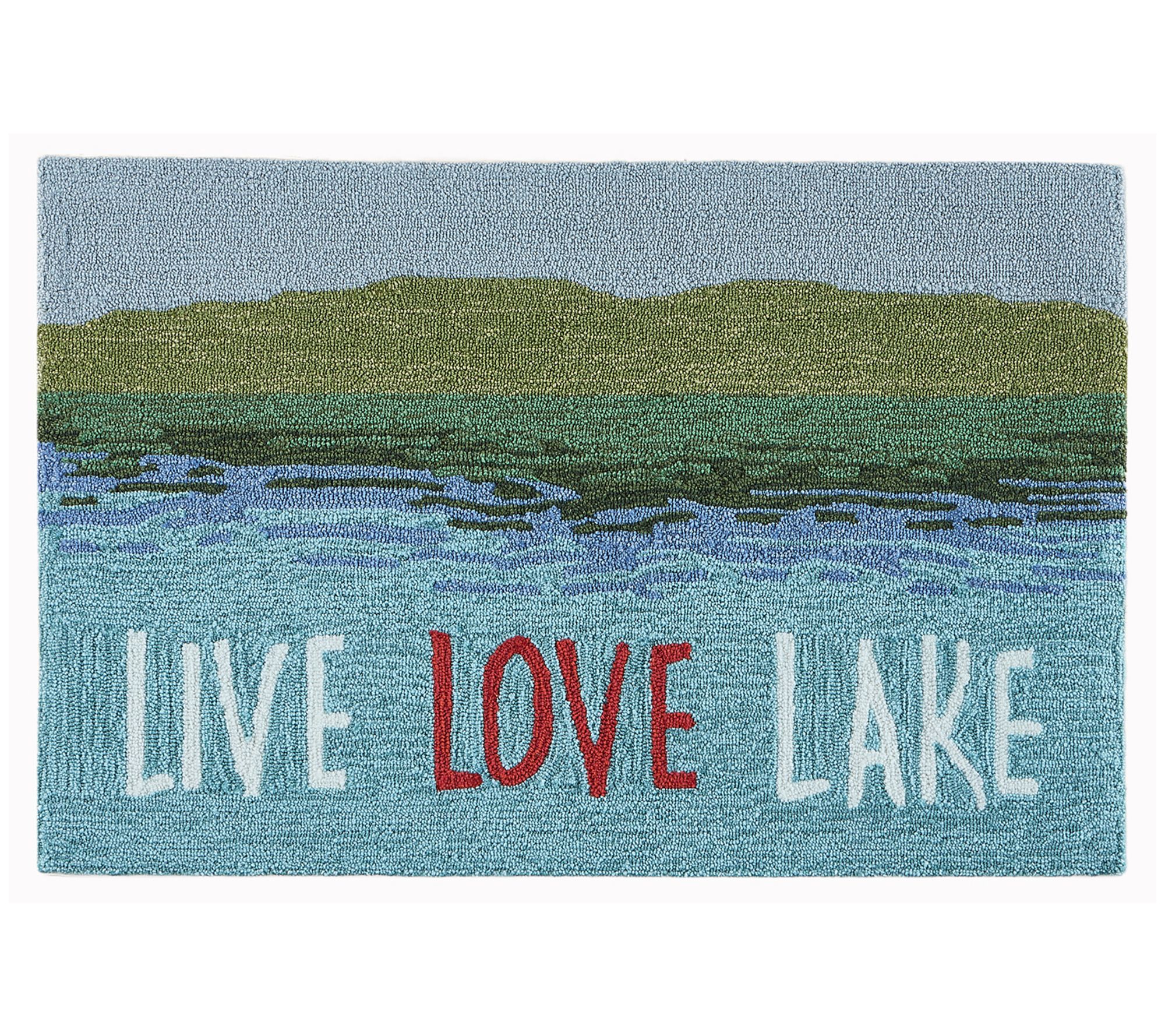 Liora Manne Frontporch Live Love Lake Rug Water24" x 36"