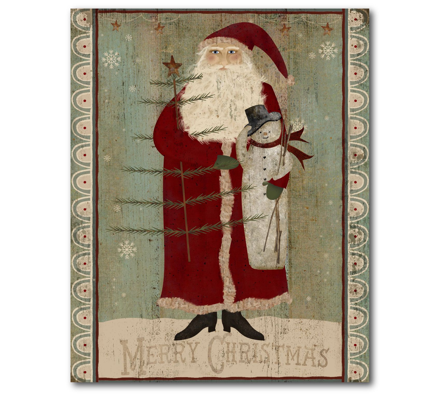 Courtside Market Santas Log Cabin  18x26 Canvas