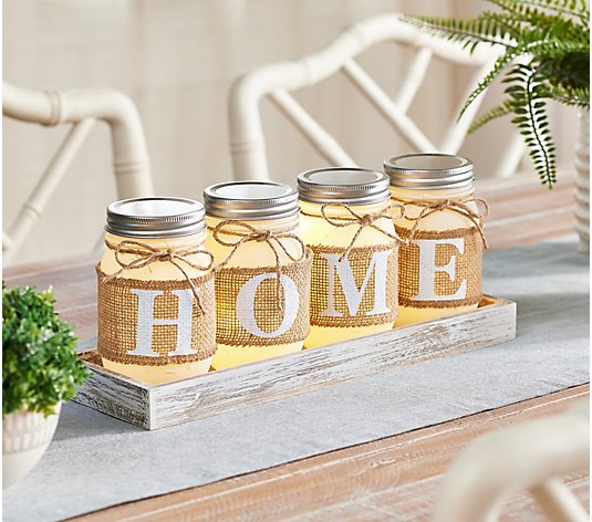 Illuminated 5-piece Home Mason Jars by Valerie