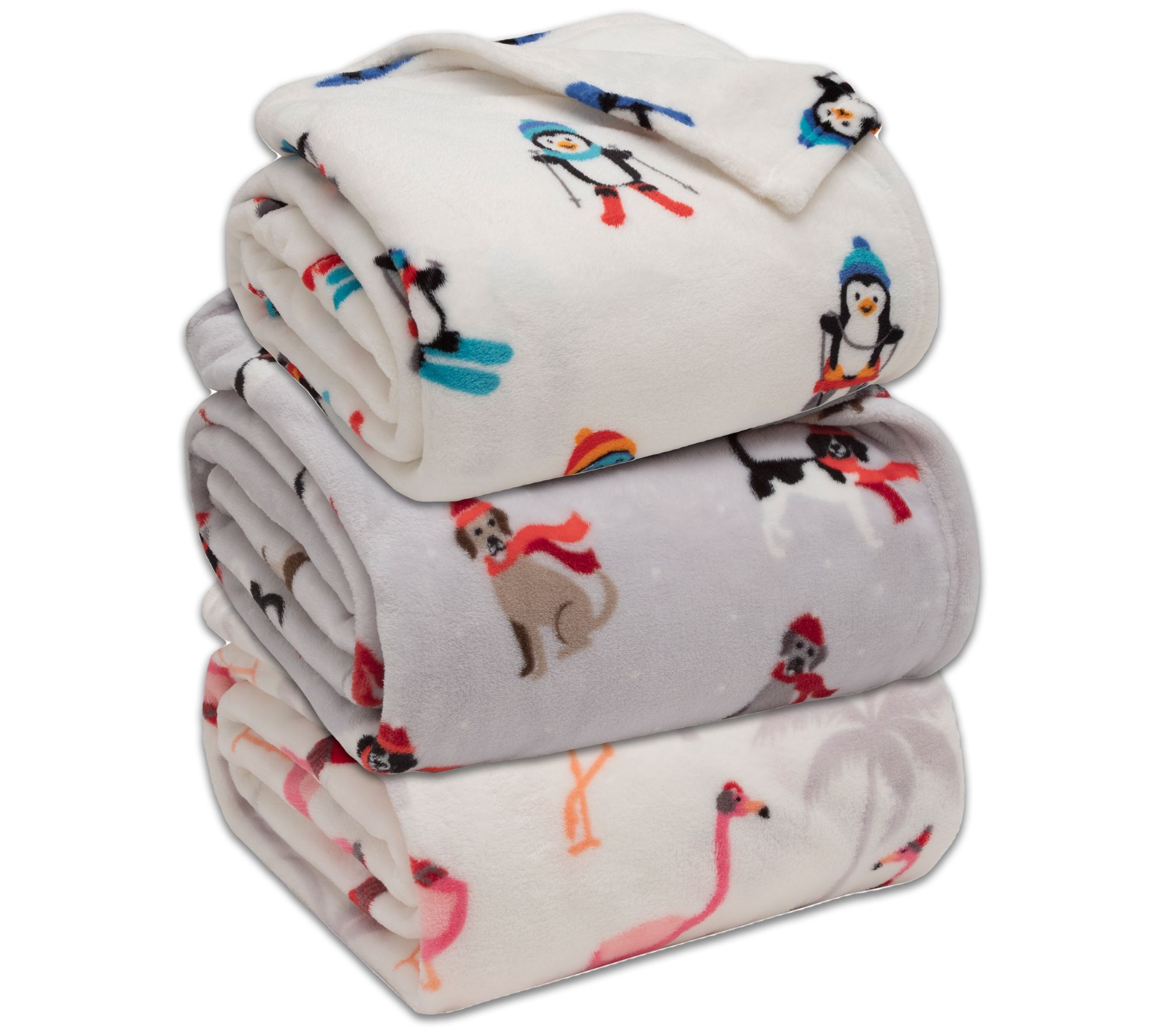 Elite Home Winter Nights Print Plush Blankets T win