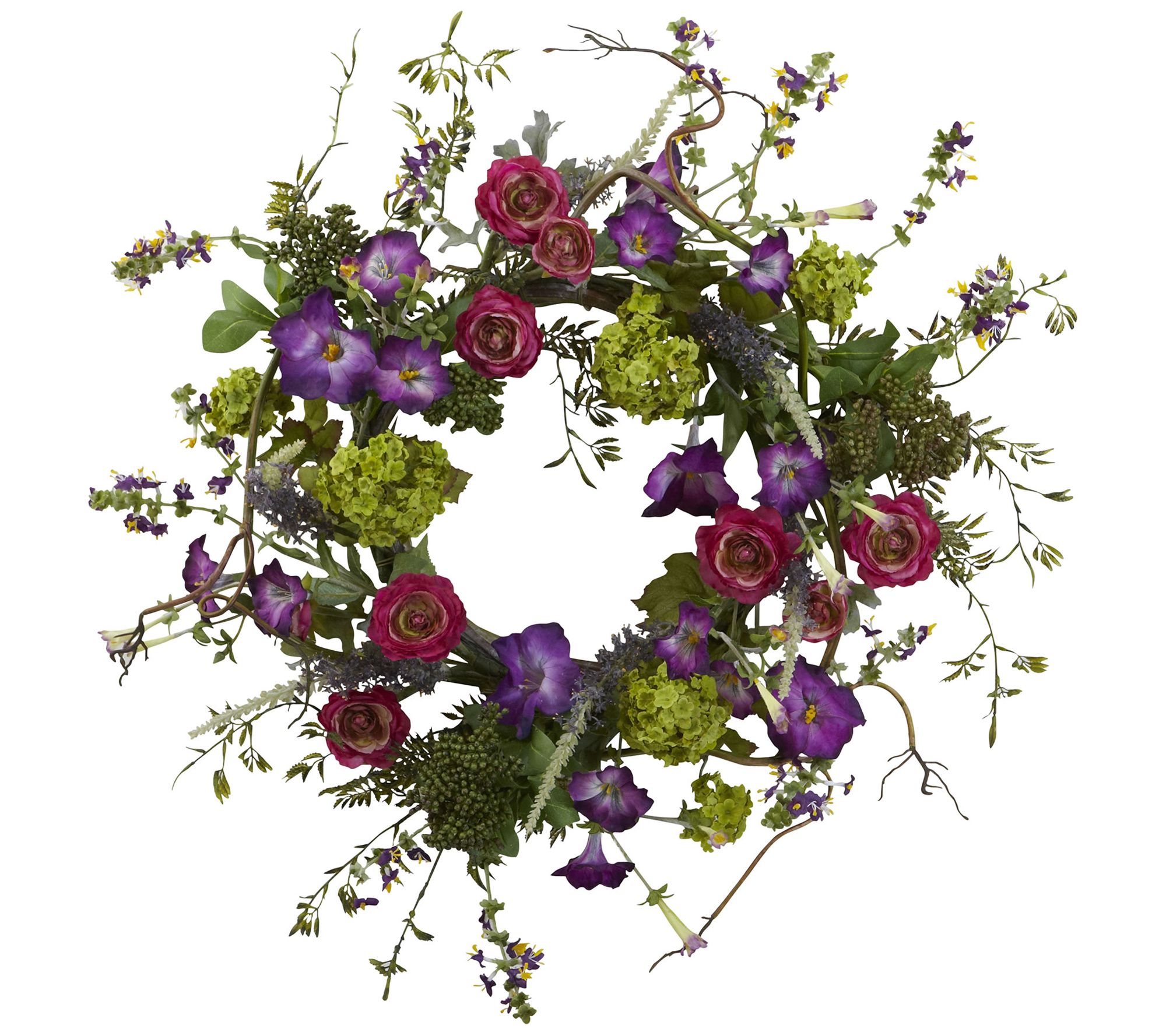 20" Veranda Garden Wreath by Nearly Natural