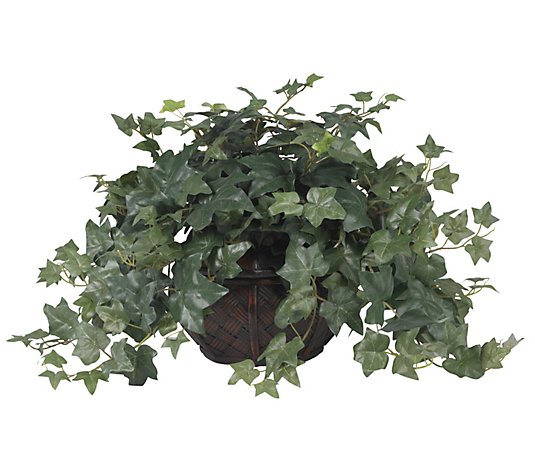 Puff Ivy with Vase Silk Plant by Nearly Natural