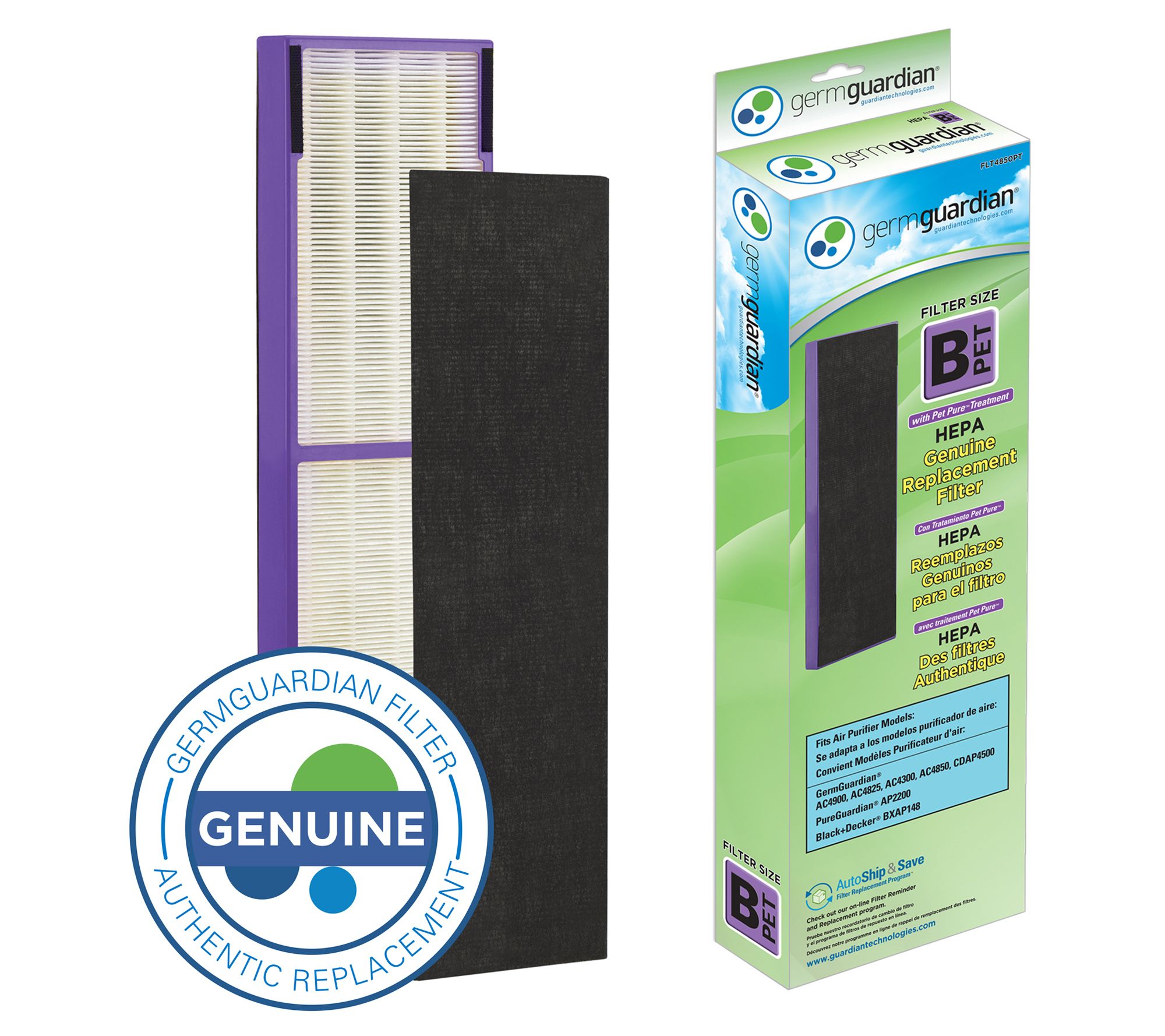 GermGuardian FLT4825 True HEPA GENUINE Replacement Filter B