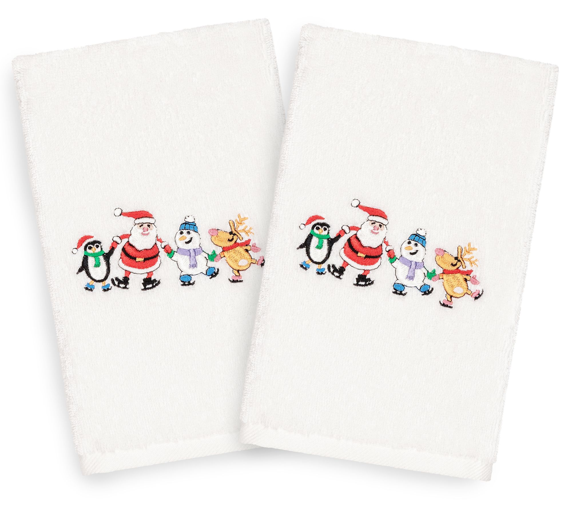 Linum Home Textiles Christmas Skating Party 2-PC Hand Towels
