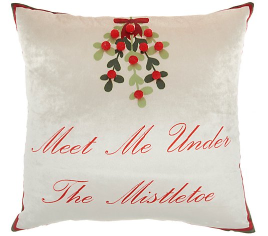 Nourison Mistletoe Multicolor Christmas Throw Pillow