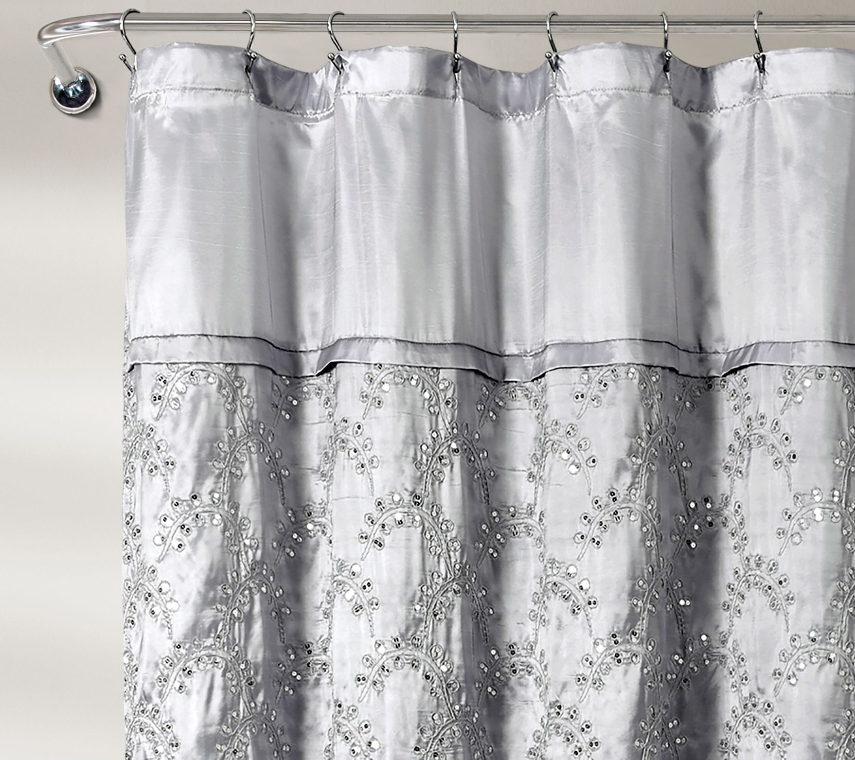 Maria Shower Curtain Gray/Silver Single 72X72 by Lush Decor
