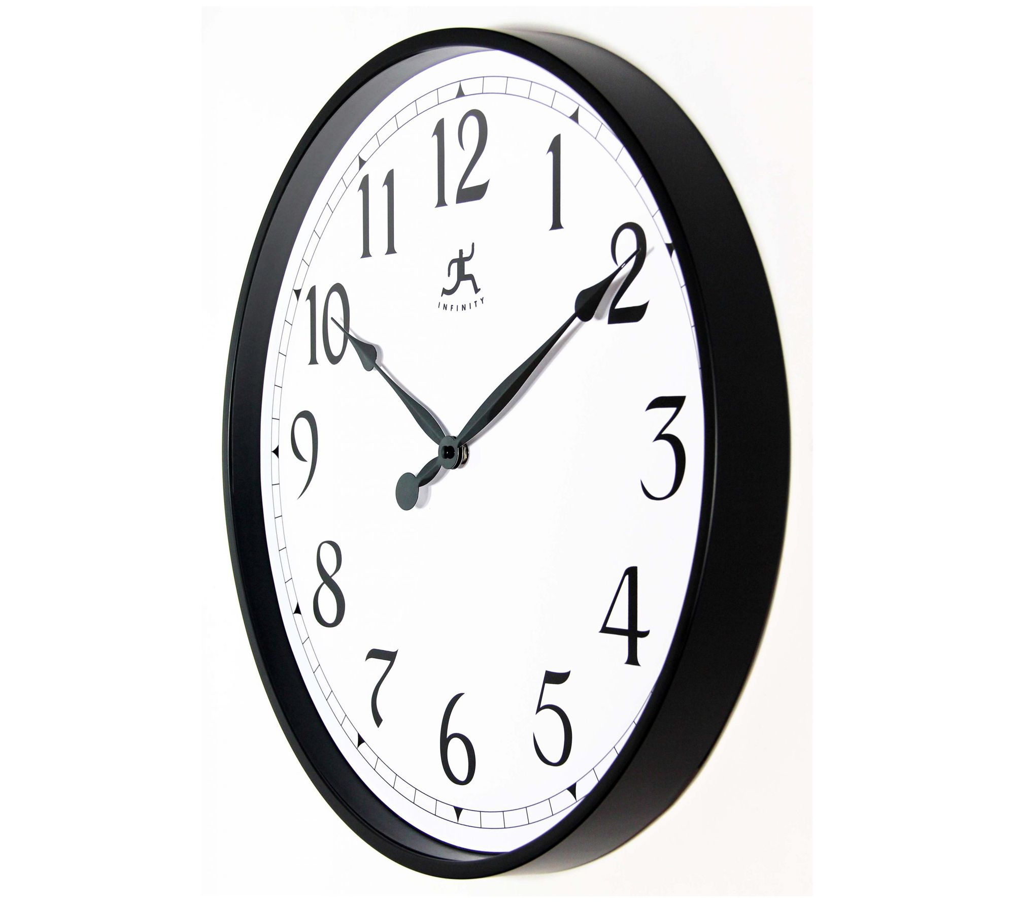 Infinity Instruments 18" Round Wall Clock, Black