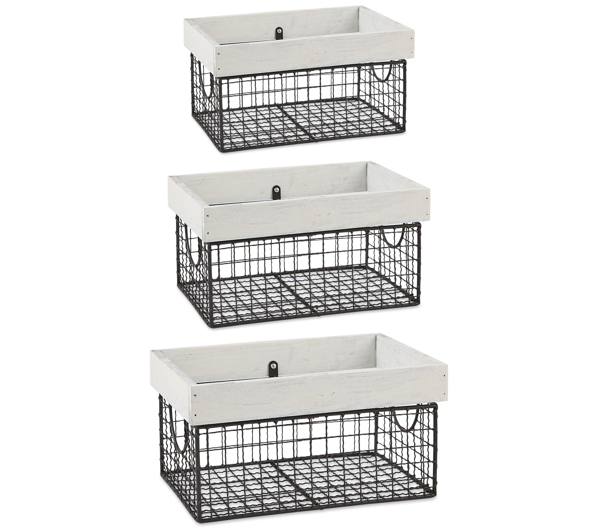 Design Imports Set of 3 Assorted Farmhouse Basket