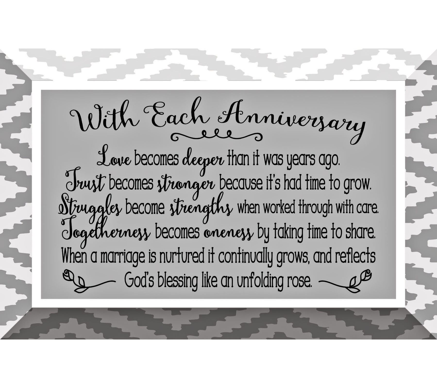 Dexsa With Each Anniversary Glass Plaque with Easel 6"x4"