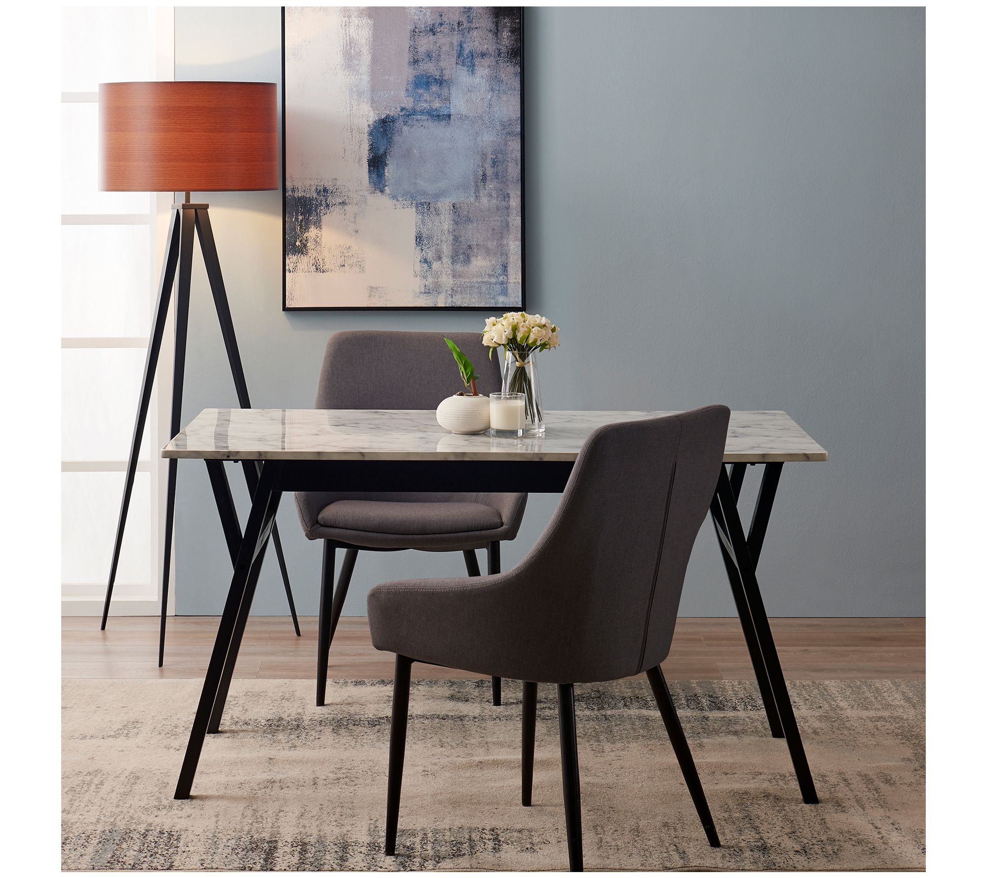 Teamson Home Rectangular MarbleLook Dining Table