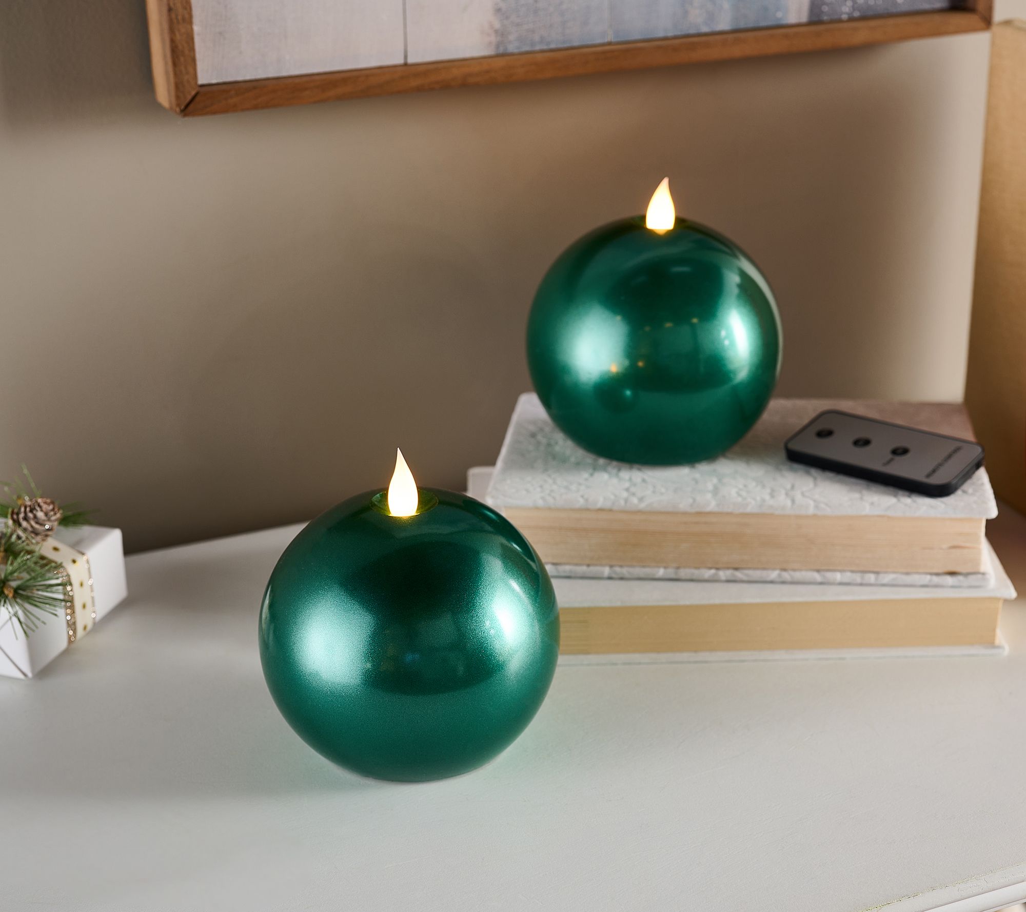 "As Is" Home Reflections Set of 2 Large Flameless Wax Spheres