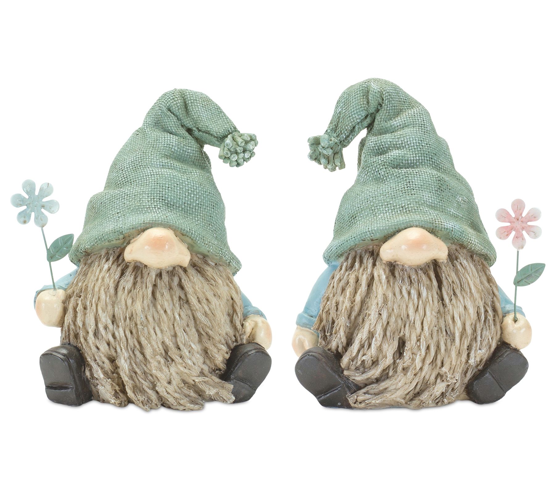 Melrose Gnome with Flower Tabletop Figurine (Se t of 4)