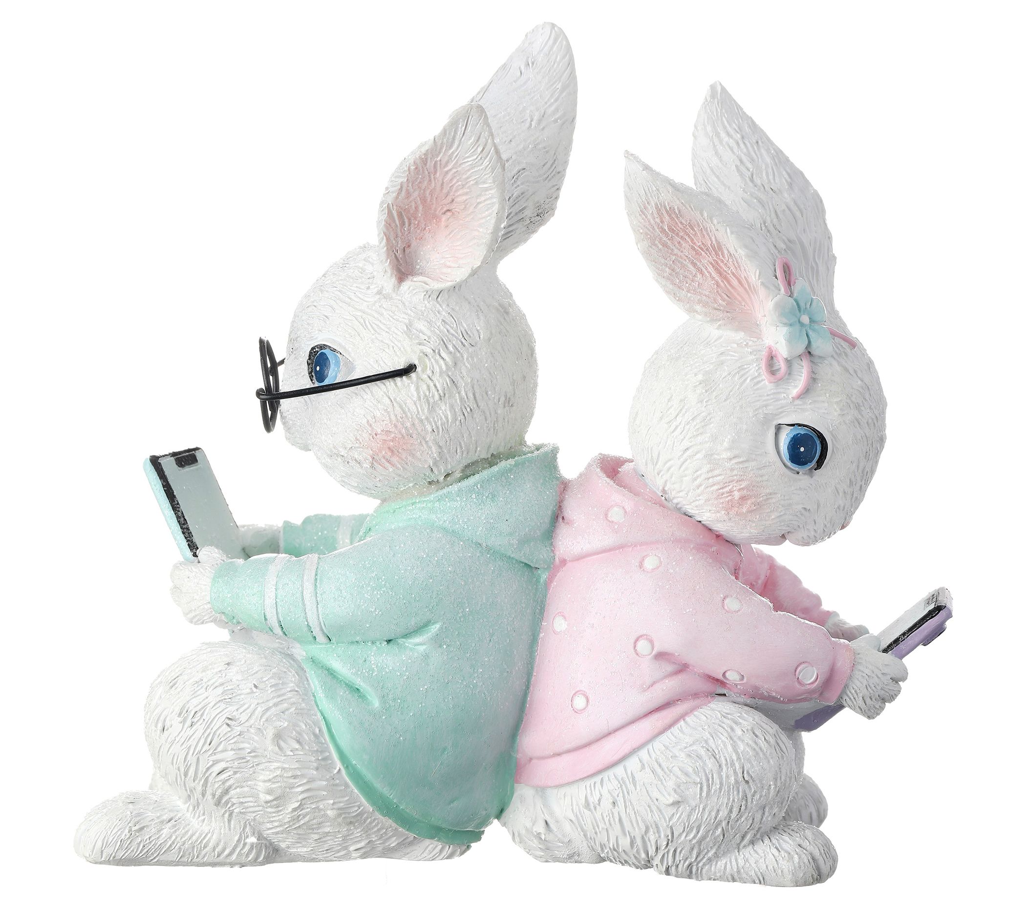 Texting Bunny Couple 6" By Valerie