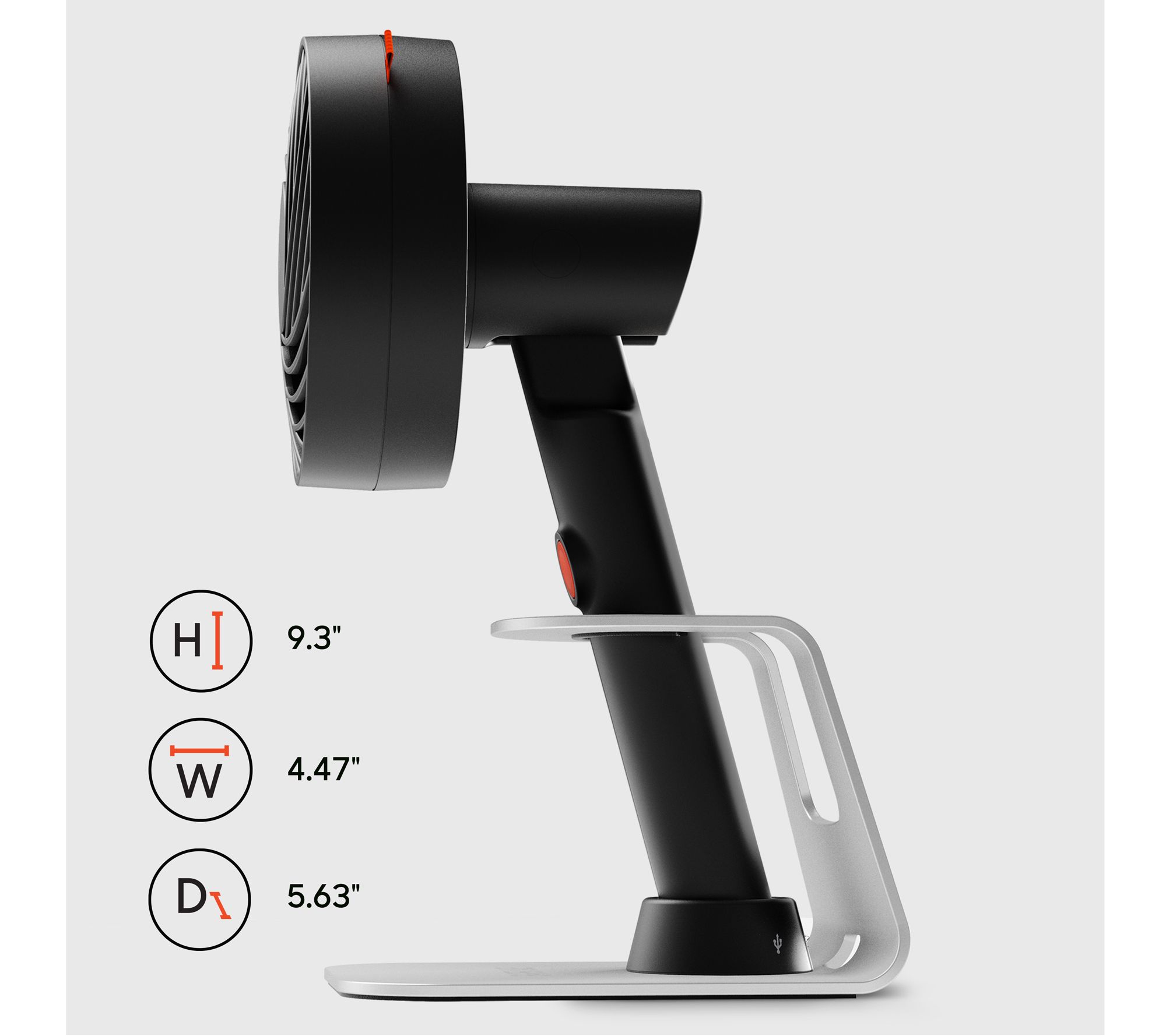 Sharper Image GO 4C 4" Rechargeable Handheld Fan & Charge Dock