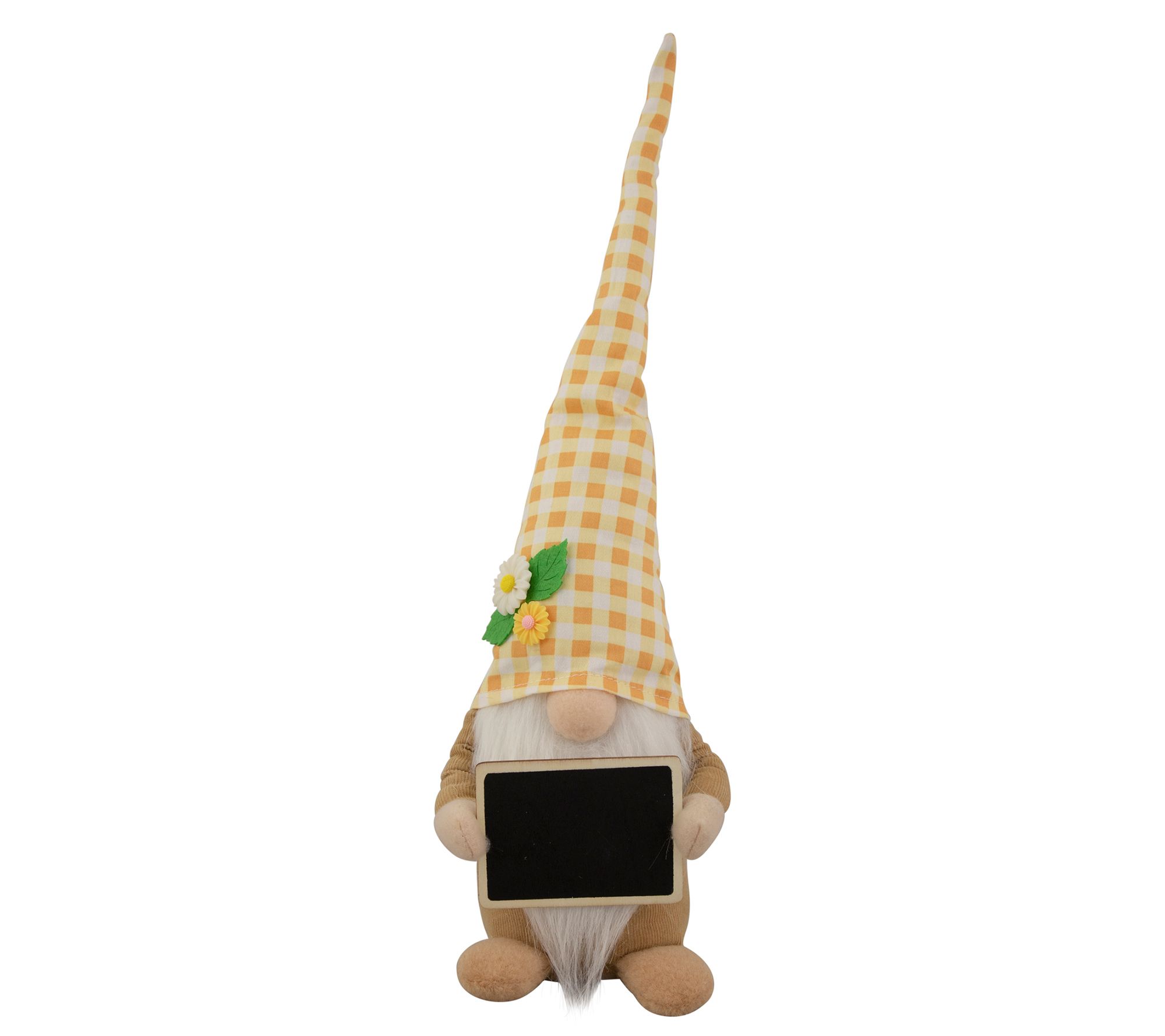 Northlight 16" Gingham Plaid Springtime Gnome w/Chalkboard