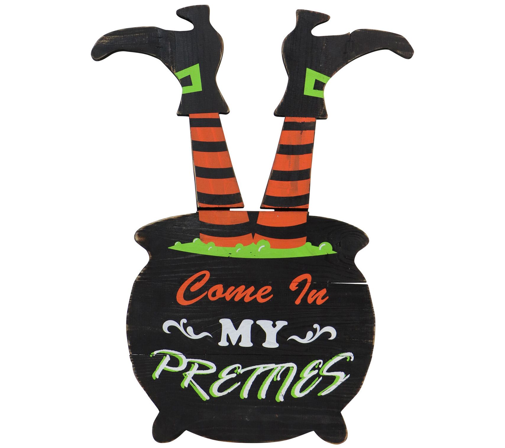 Haunted Hill Farm 24-In. Come In My Pretties Witch's Cauldron