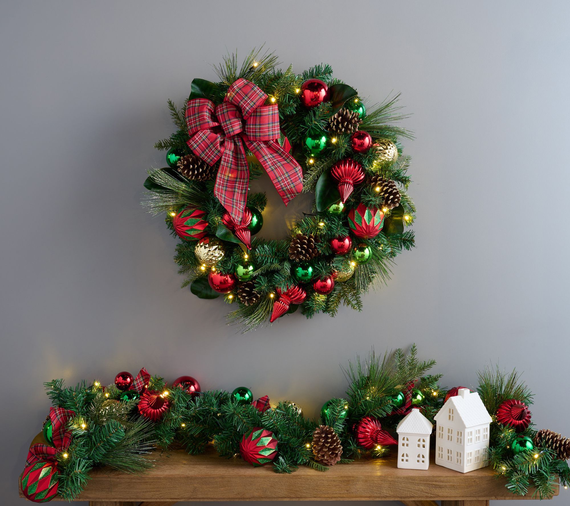 Scott Living Illuminated Indoor/Outdoor Ornament Greenery