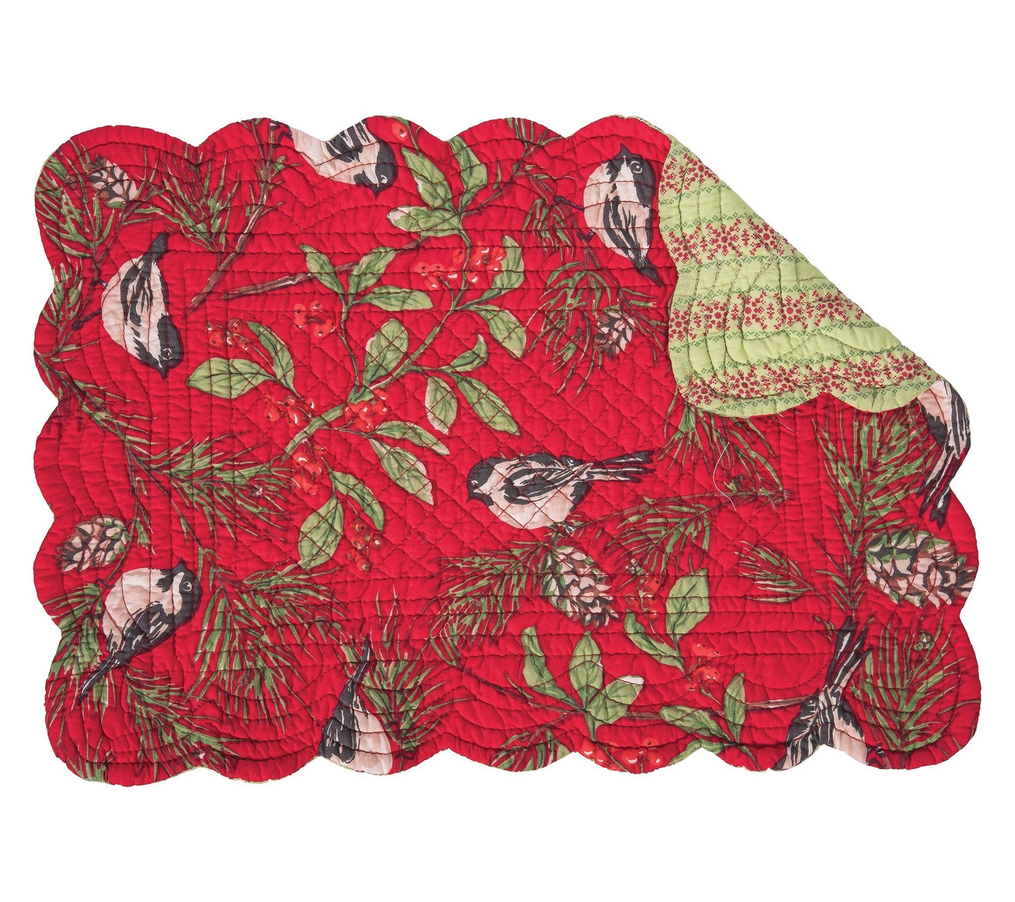 Chickadee Red Placemat Set of 6 by Valerie