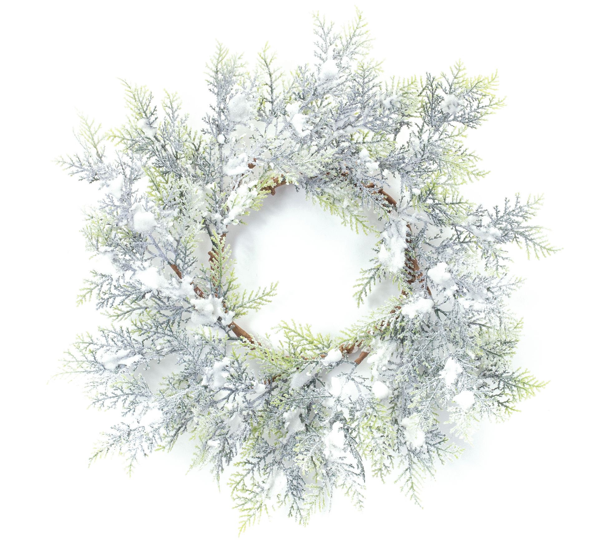 Melrose Flocked Cedar Wreath 15"D