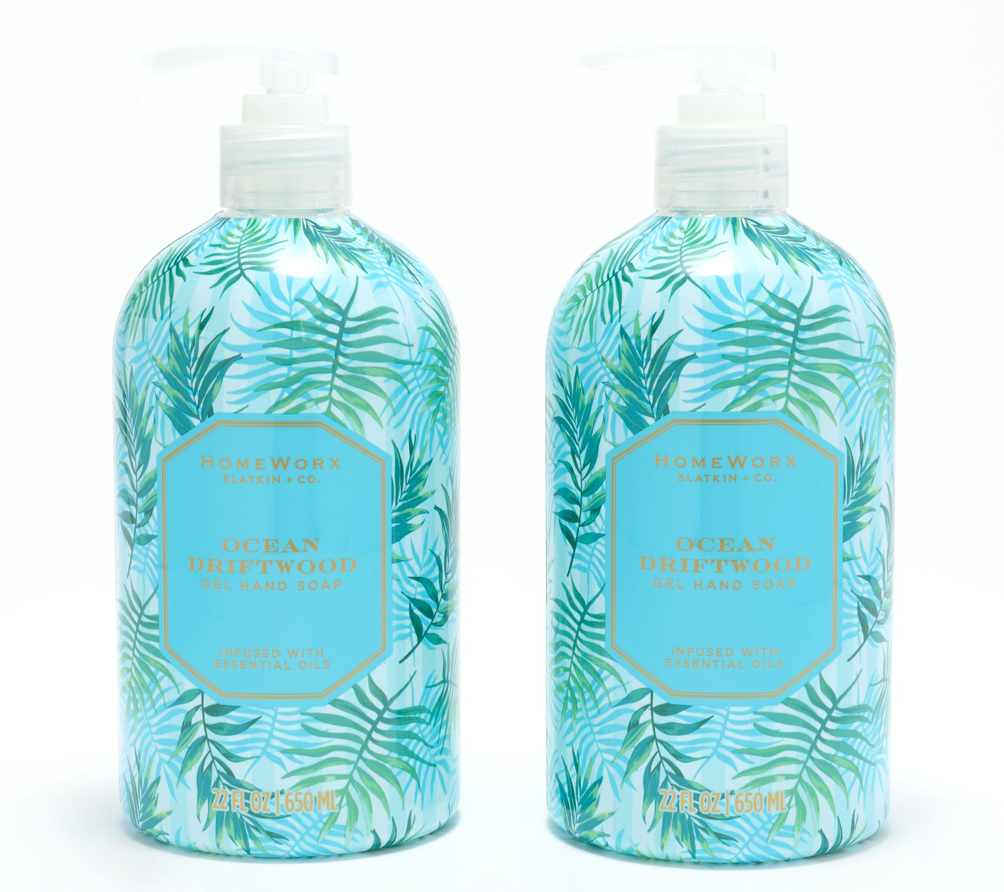 HomeWorx by Slatkin + Co. Set of 2 22oz. Ocean Driftwood Gel Hand Soaps
