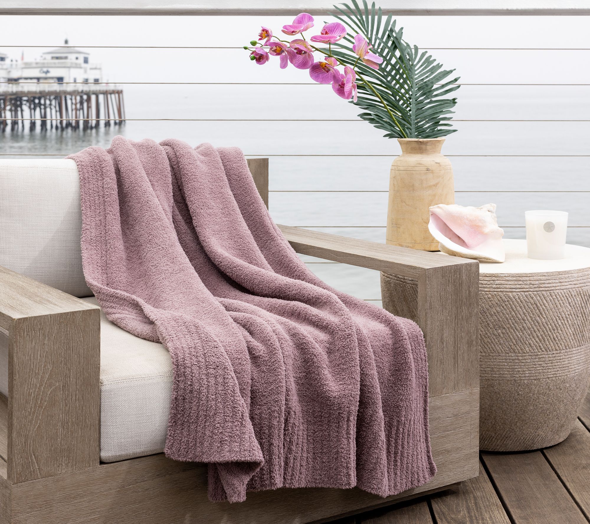 NWT Barefoot Dreams online CozyChic™ Rib Trim Throw - 45