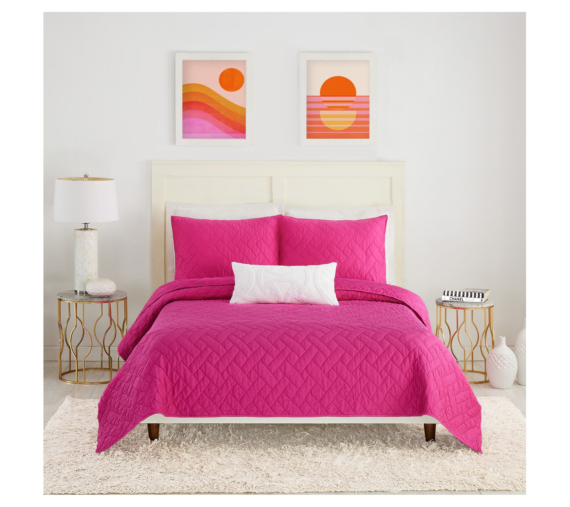 Dream Weaver Pink Full/Queen Coverlet Set 