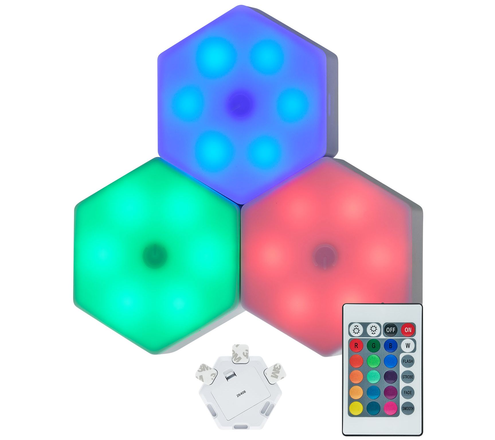 LitezAll Colored Hexagon Light 3 Pack