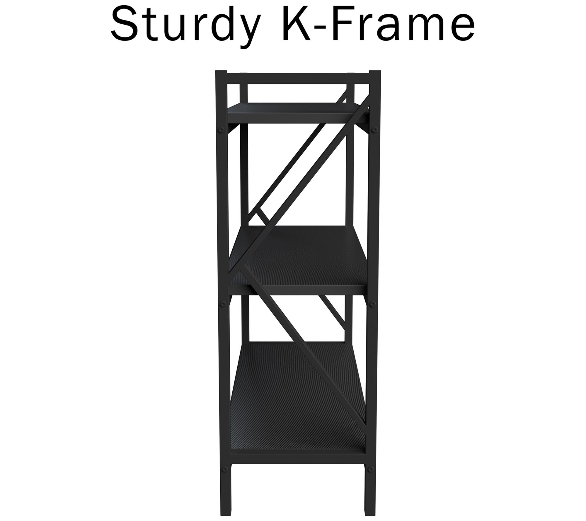 Lavish Home 3 Shelf Bookcase Console Table or Storage Shelf