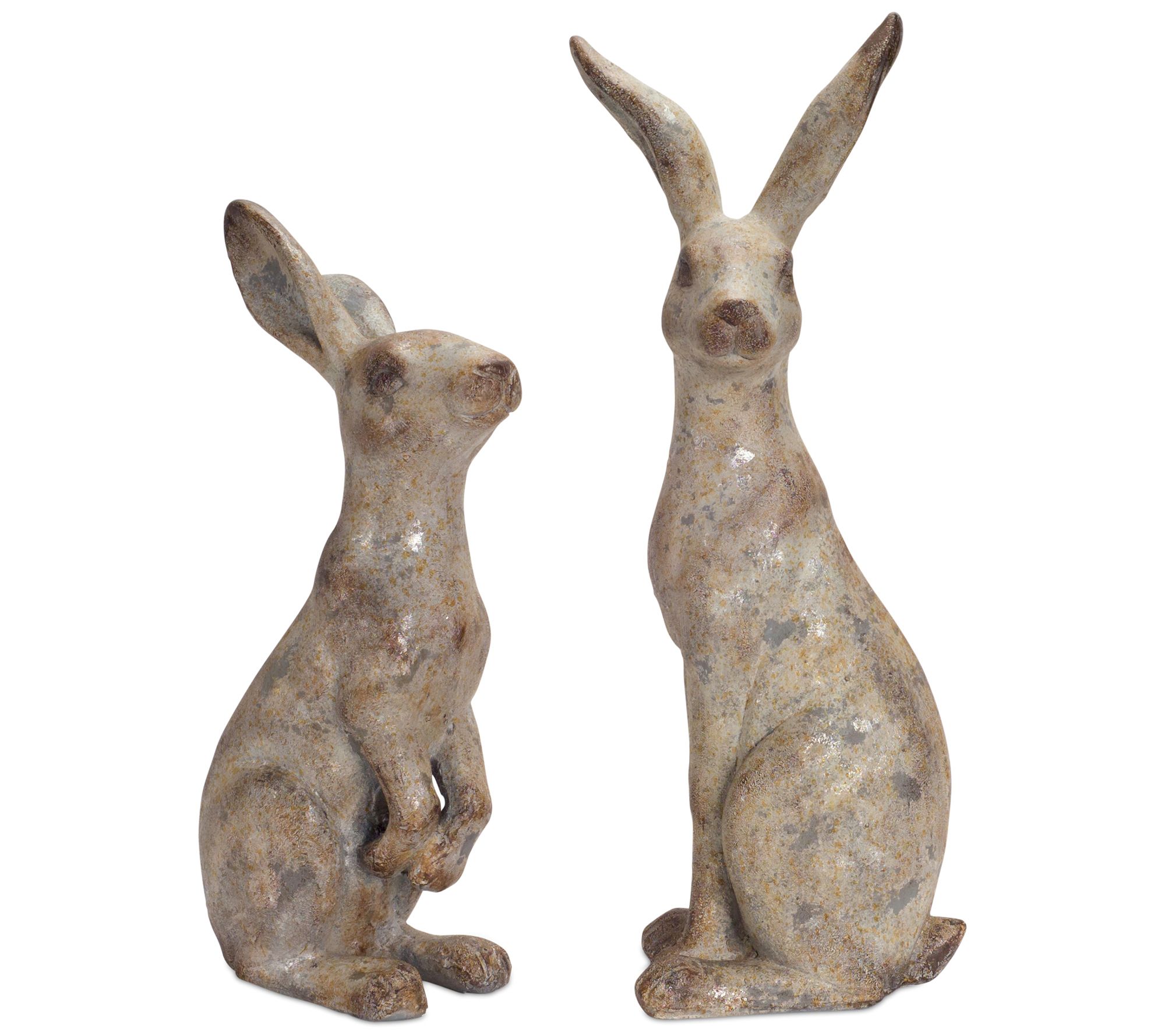 Melrose Stone Standing Garden Rabbit Figurine (Set of 2)