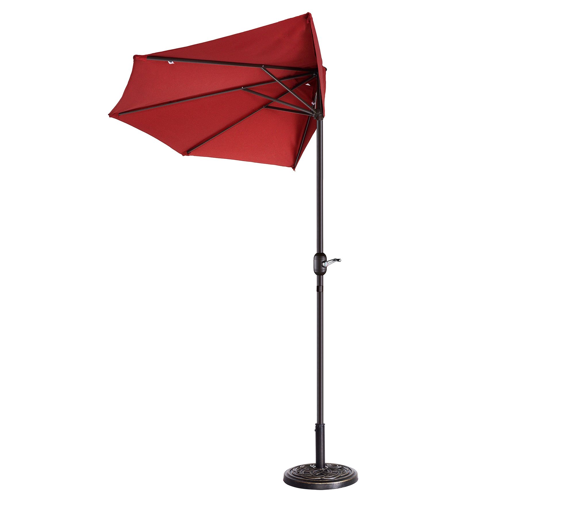Villacera  Half Round Patio Umbrella Compact 9ft Outdoor Shad
