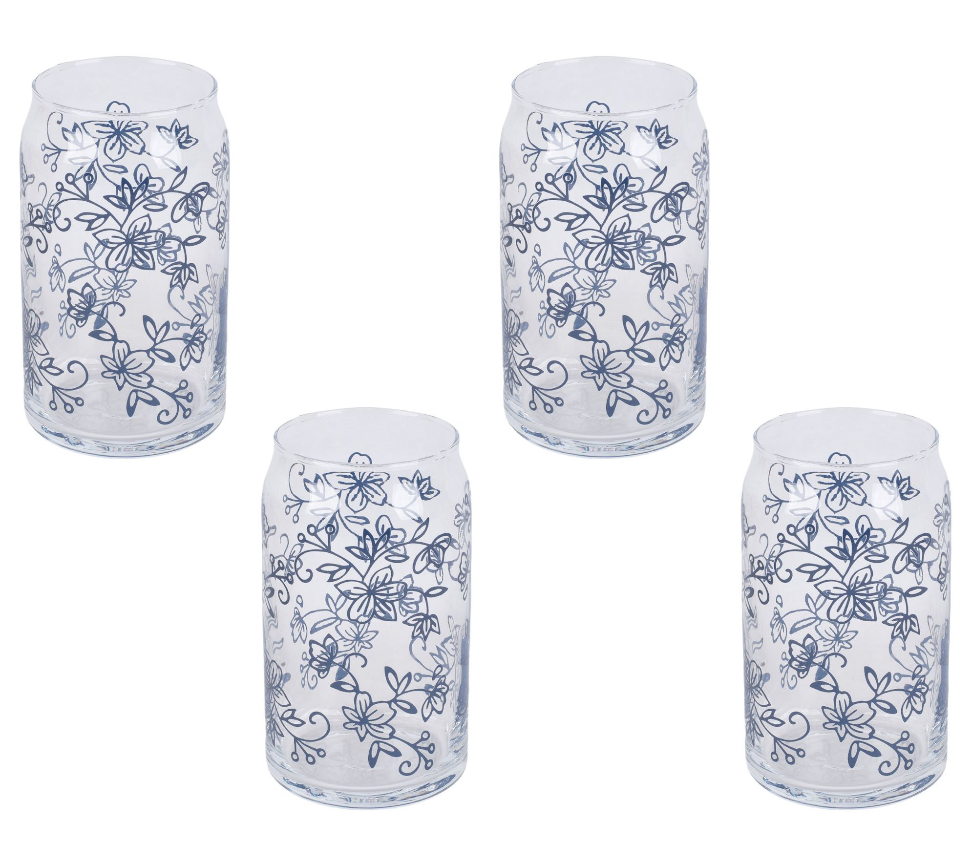 Temp-tations Set of (4) 16-oz Can-Style Drinking Glasses