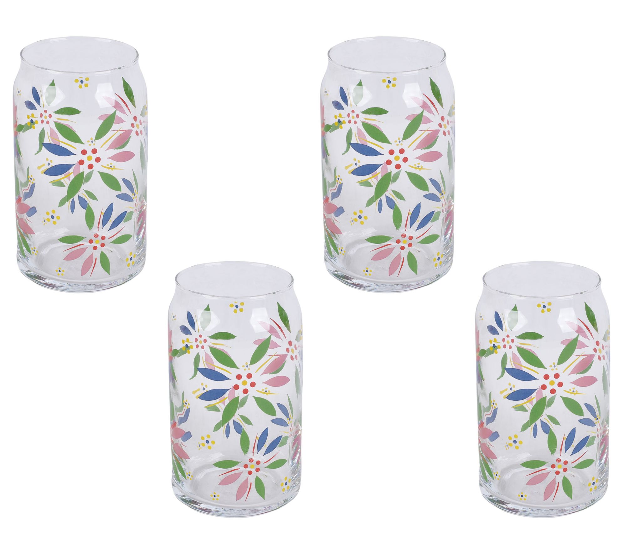 Temp-tations Set of (4) 16-oz Can-Style Drinking Glasses