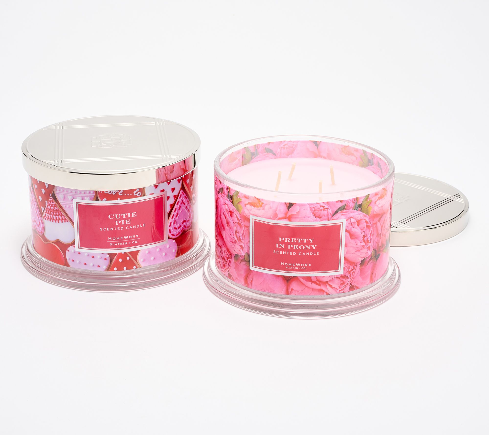 HomeWorx by Slatkin + Co. S/2 18oz Cupid's Choice Candles